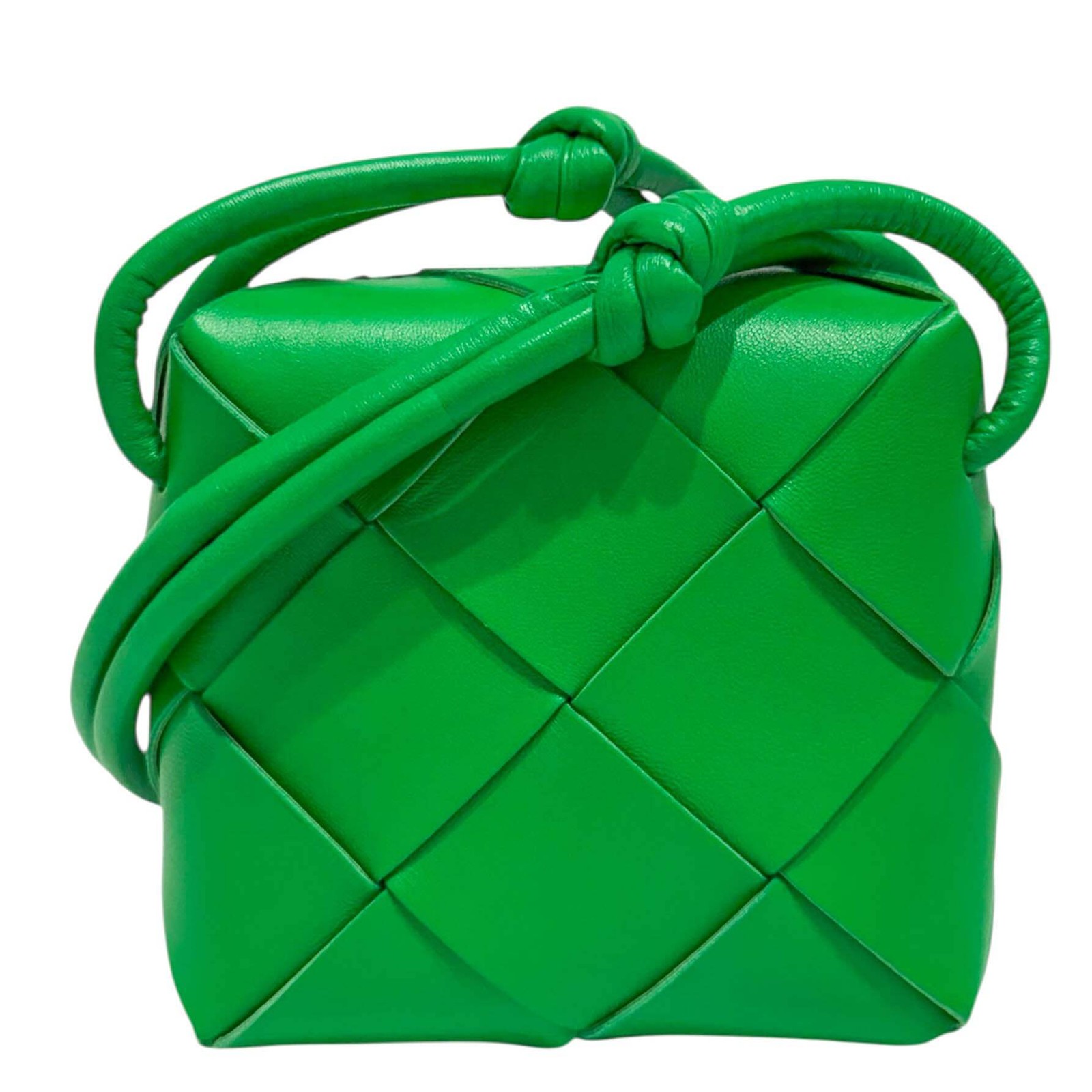 Bottega Veneta Parakeet Green Lambskin Leather Mini Cassette Camera Bag