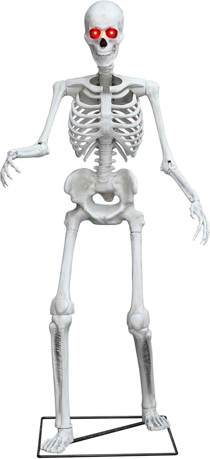 Fun Costumes 5FT Animated Skeleton Prop for Halloween - Movable Arms, LED Eyes,