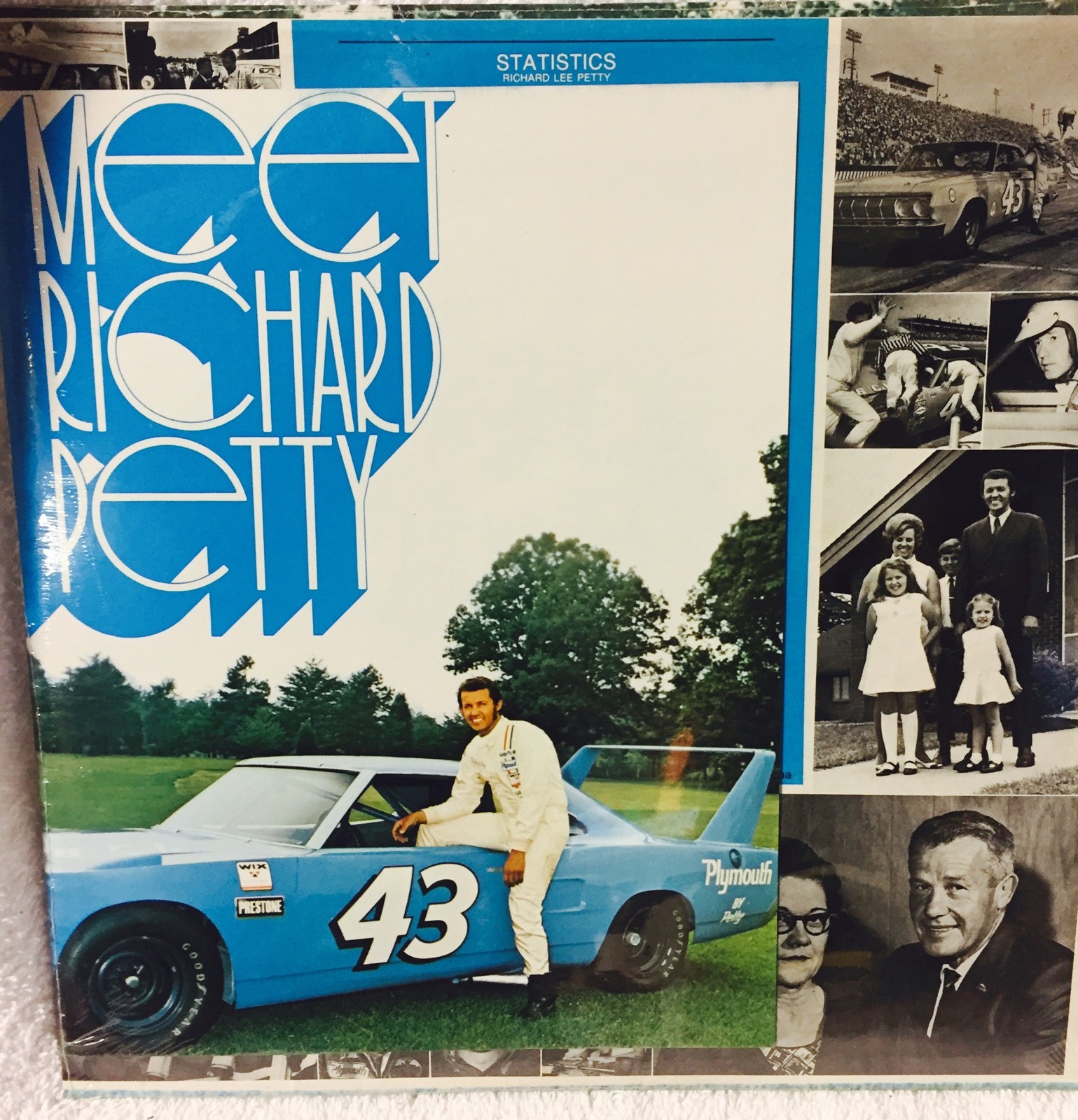Meet Richard Petty Record Album LP & Book NASCAR Plymouth Racing Mopar Car NEW