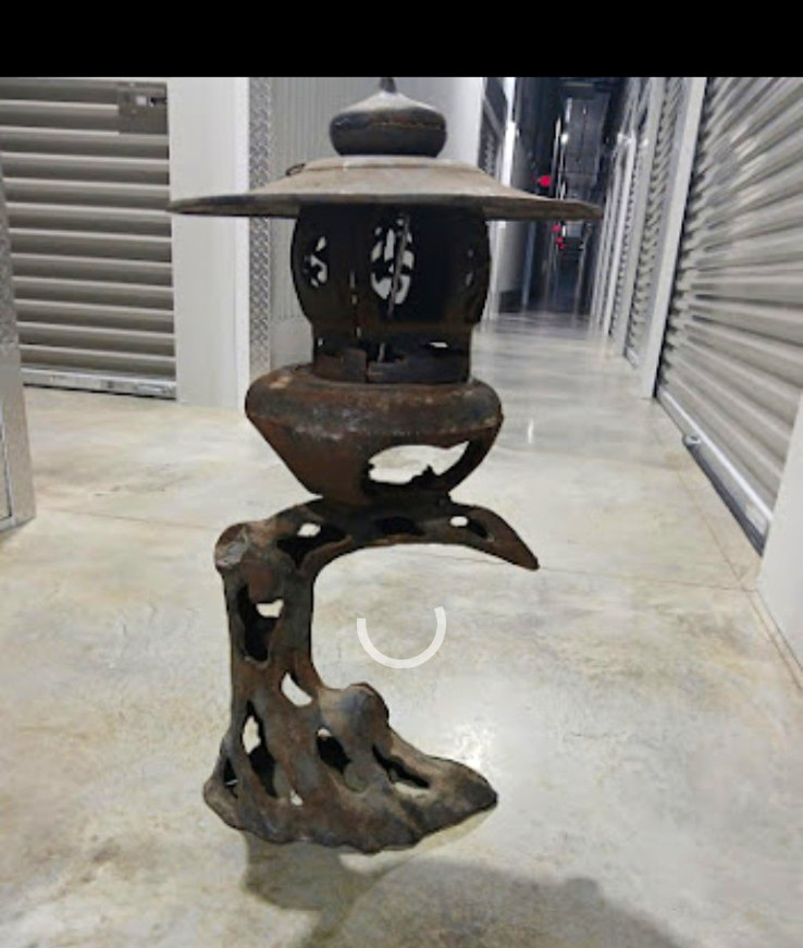 Rare Antique Japanese Tea Garden Lantern. Cast Iron From Early 19th Century. Rare Antique Japanese Tea Garden Lantern. Cast Iron From Early 19th Century.
