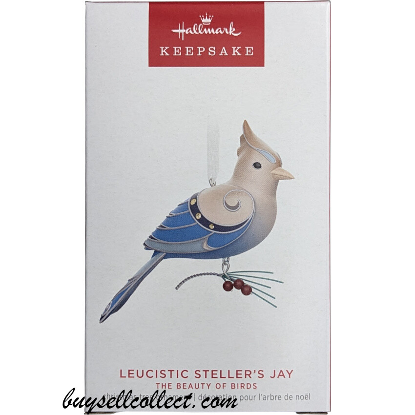 2023 Hallmark Beauty of Birds LEUCISTIC STELLER'S JAY Limited Edition ornament