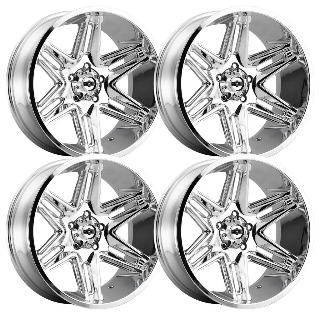 (Set-4) Vision 363 Razor 24x12 8x170 -51mm Chrome Wheels Rims 24 Inch