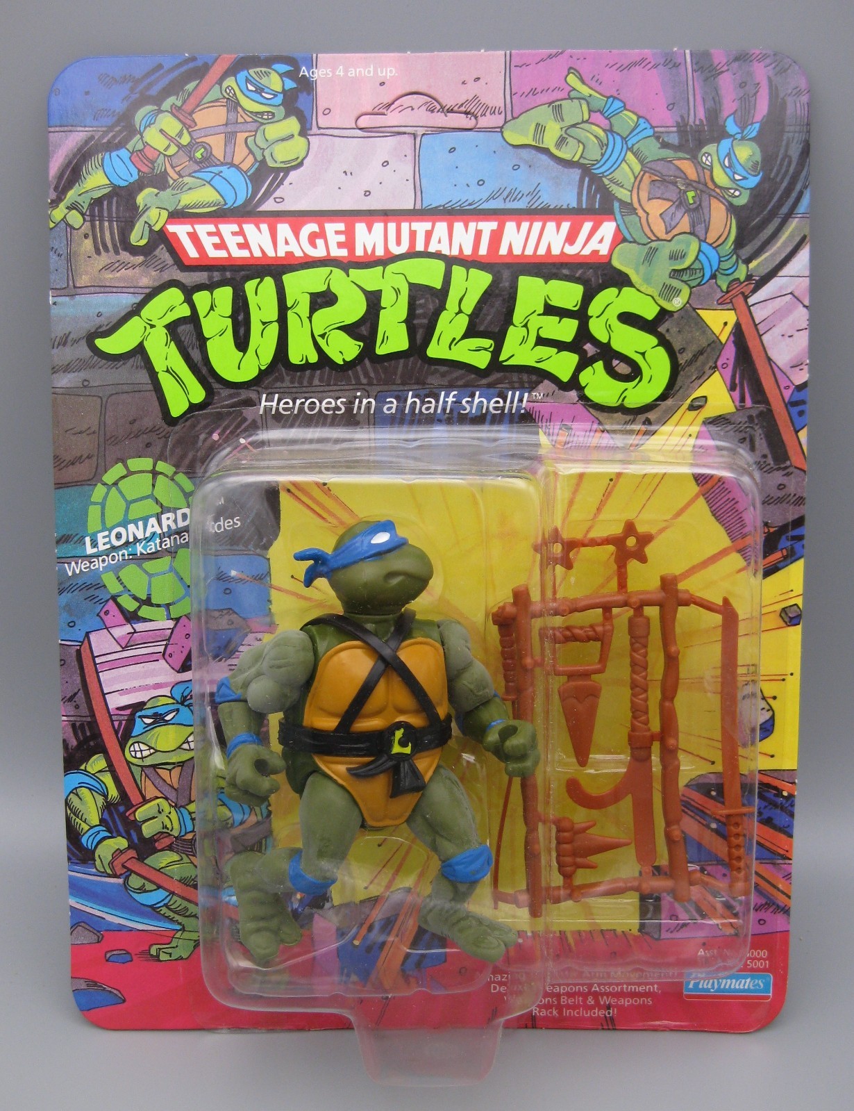 Teenage Mutant Ninja Turtles Leonardo 1988 10 Back Action Figure Playmates Toys
