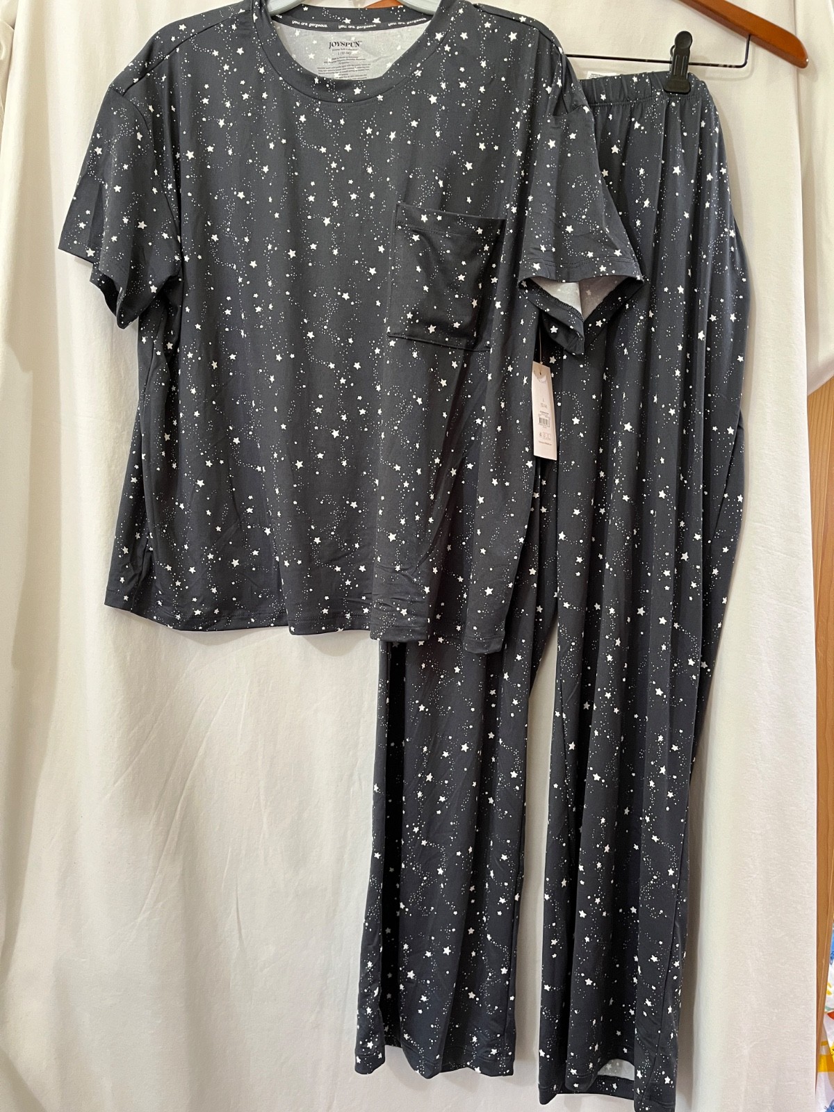 New Joyspun Womens Stars Pants Pajama set Charcoal many sizes New Joyspun Womens Stars Pants Pajama set Charcoal many sizes