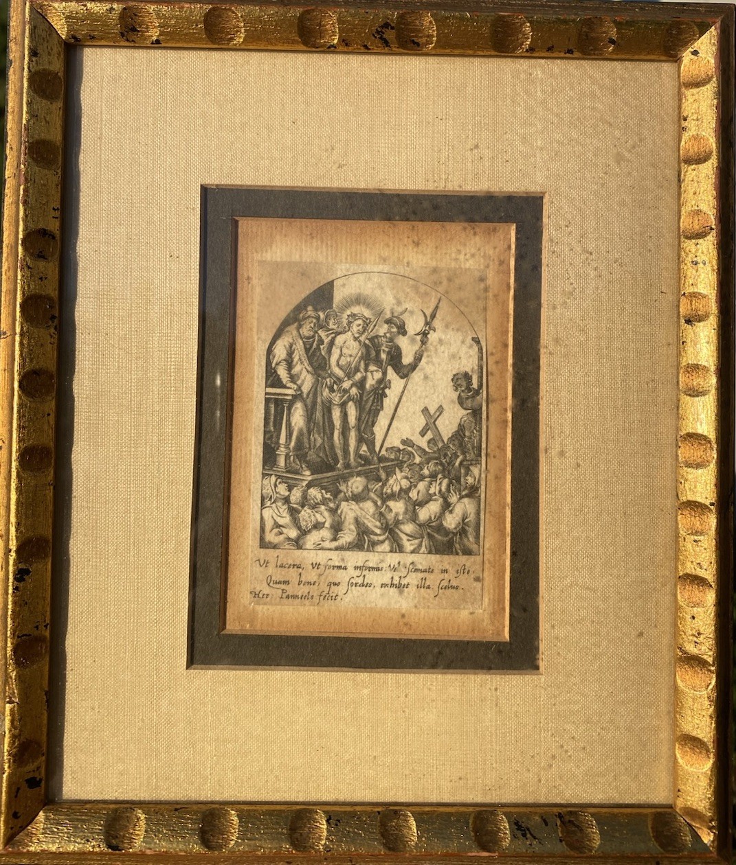 17th C Old Master Engraving Attributed Wilhelm Panneels Christ Flemish