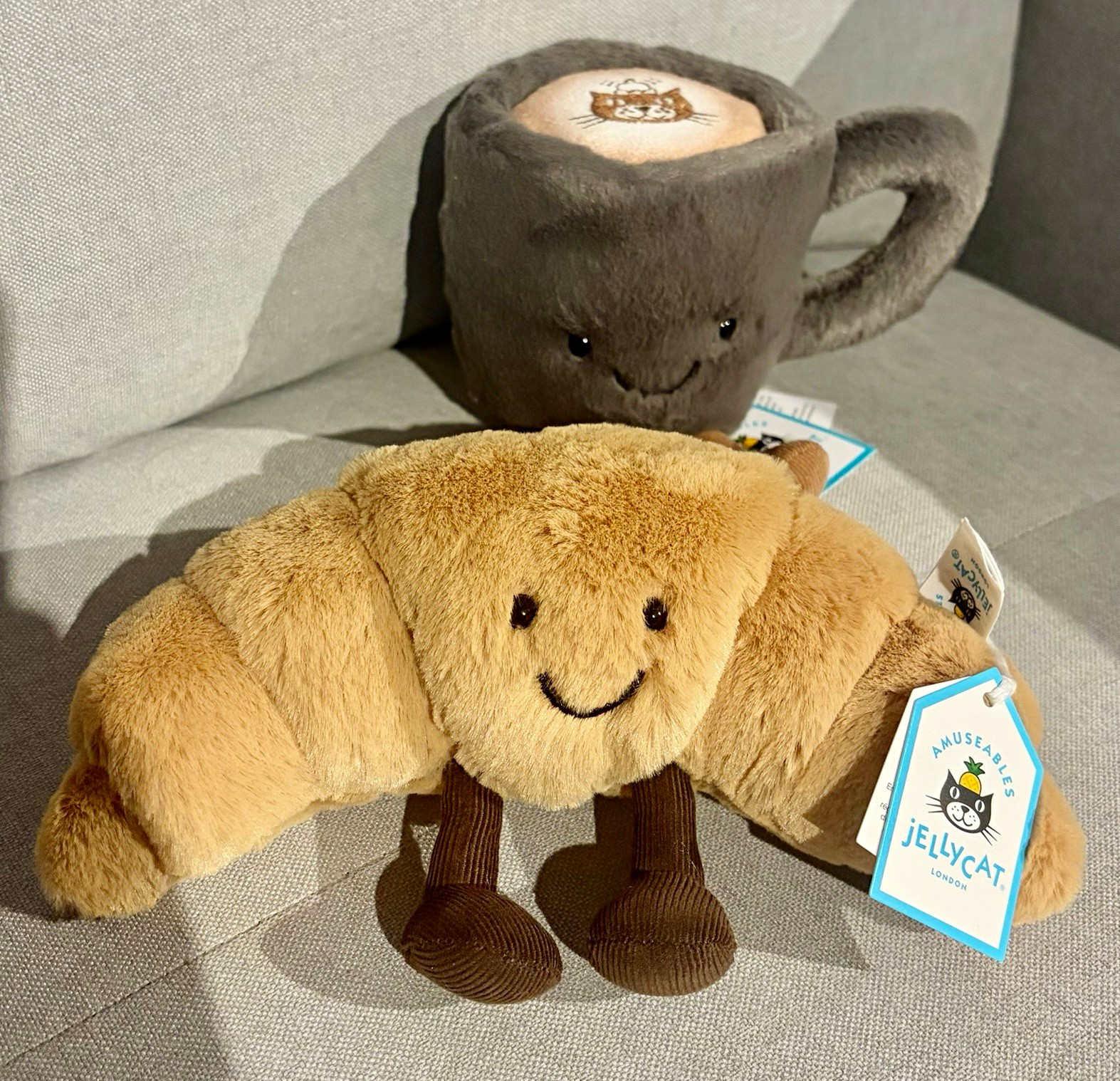 Jellycat Amuseables Croissant 🥐🇫🇷& Coffee Cup ☕️ NWT x 2