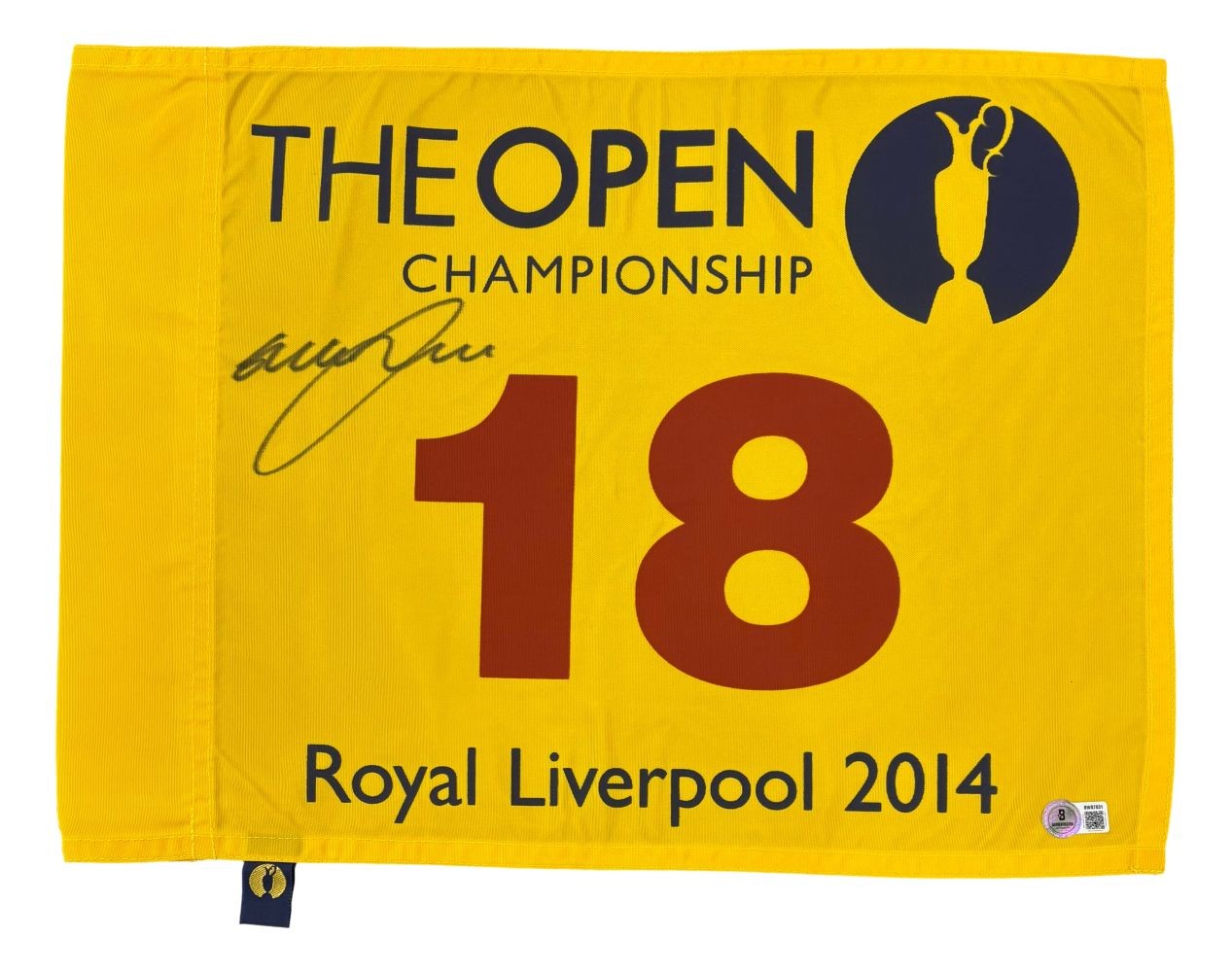 Graeme McDowell Signed 2014 The Open Championship Golf Flag BAS