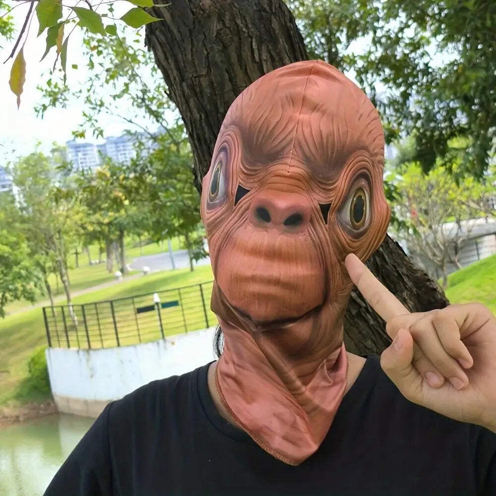 【Alien Mask】Lightweight & Breathable Headgear, Halloween Outdoor Adventure Mask