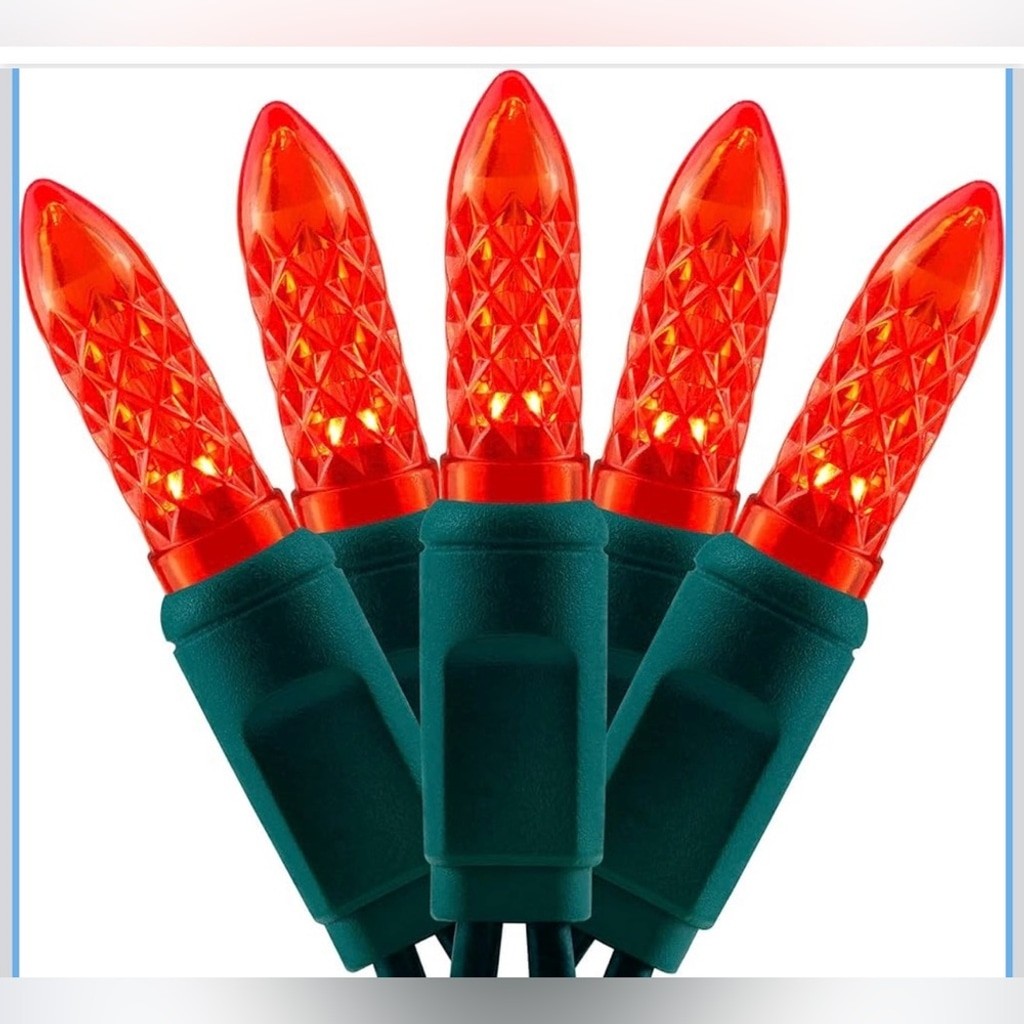 Christmas RED LED String Lights Commercial Grade M8 - 24 ft x 2