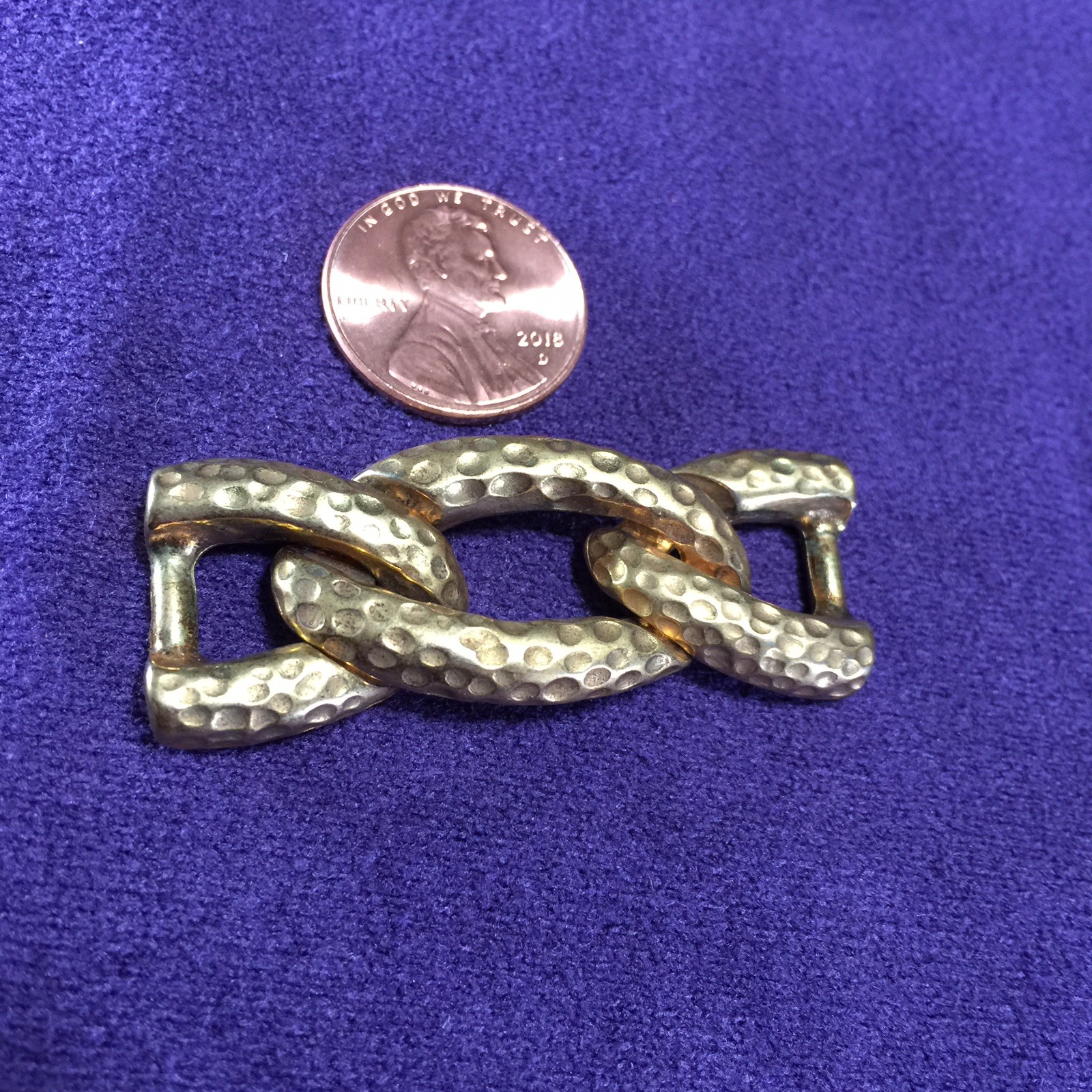 Vtg. St John Replacement Shoe Or Handbag Brass Metal Emblem Detail Keychain