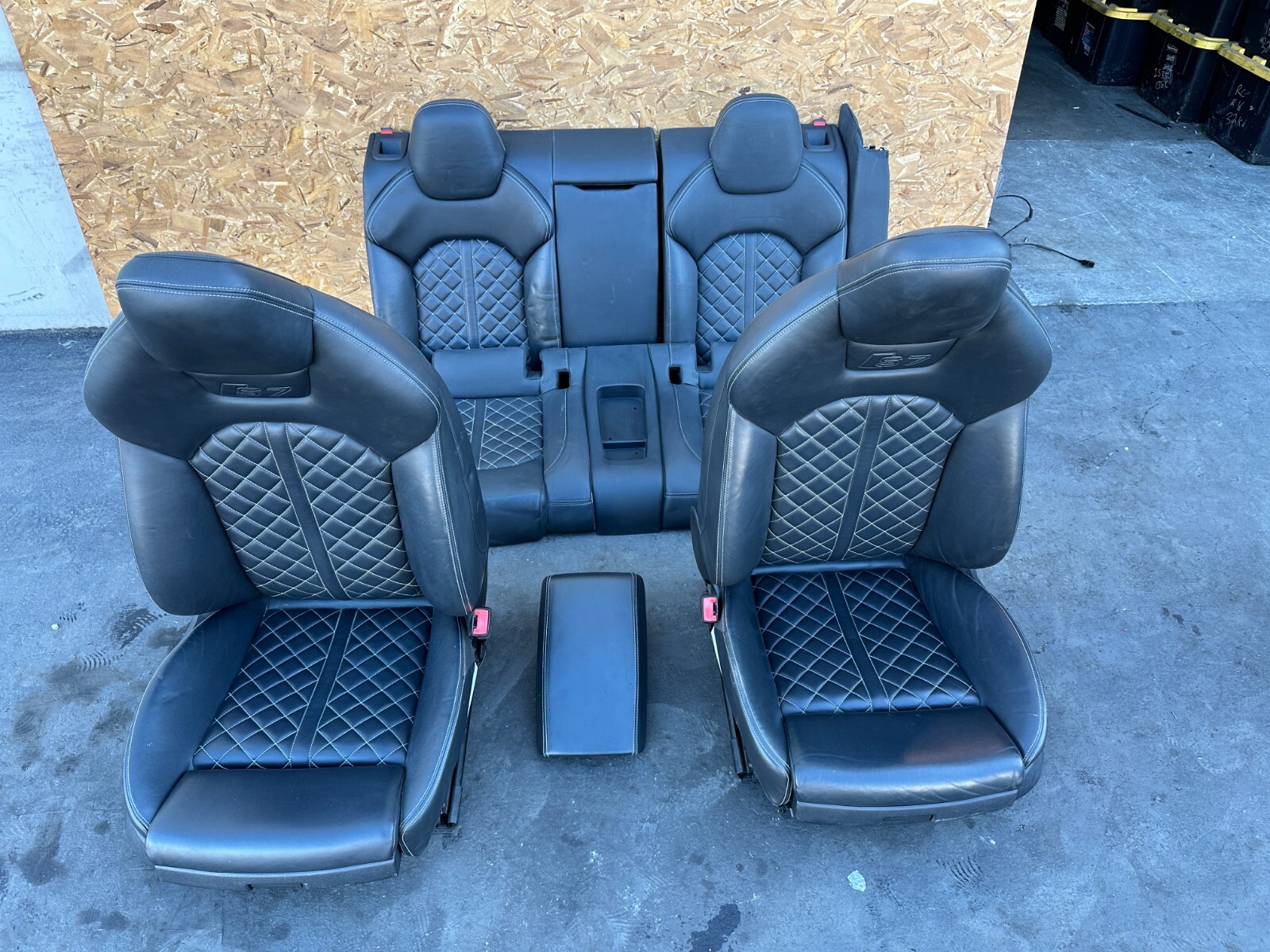 LEATHER FRONT/REAR SEATS SEAT SET W/DOOR PANELS BLACK 29K 16-18 AUDI A7 S7 4.0L