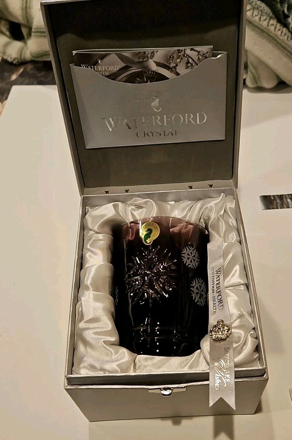 *NEW* Waterford Crystal SNOWFLAKE WISHES 2015 5th Ed Health Amethyst DOF NIB