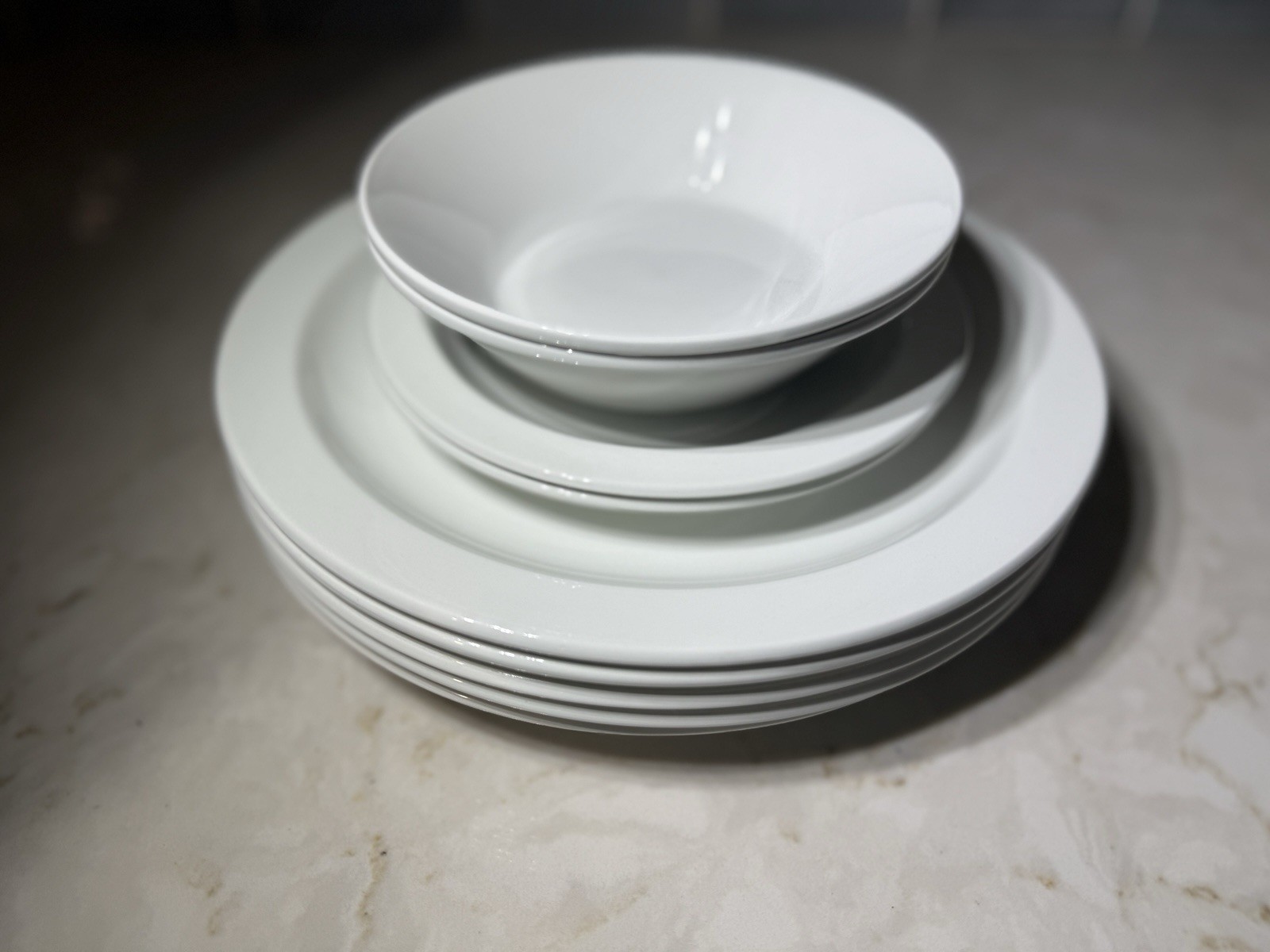Midwinter Stonehenge White Dinnerware Set 9 Pc England Dinner Plates  Bowls EUC