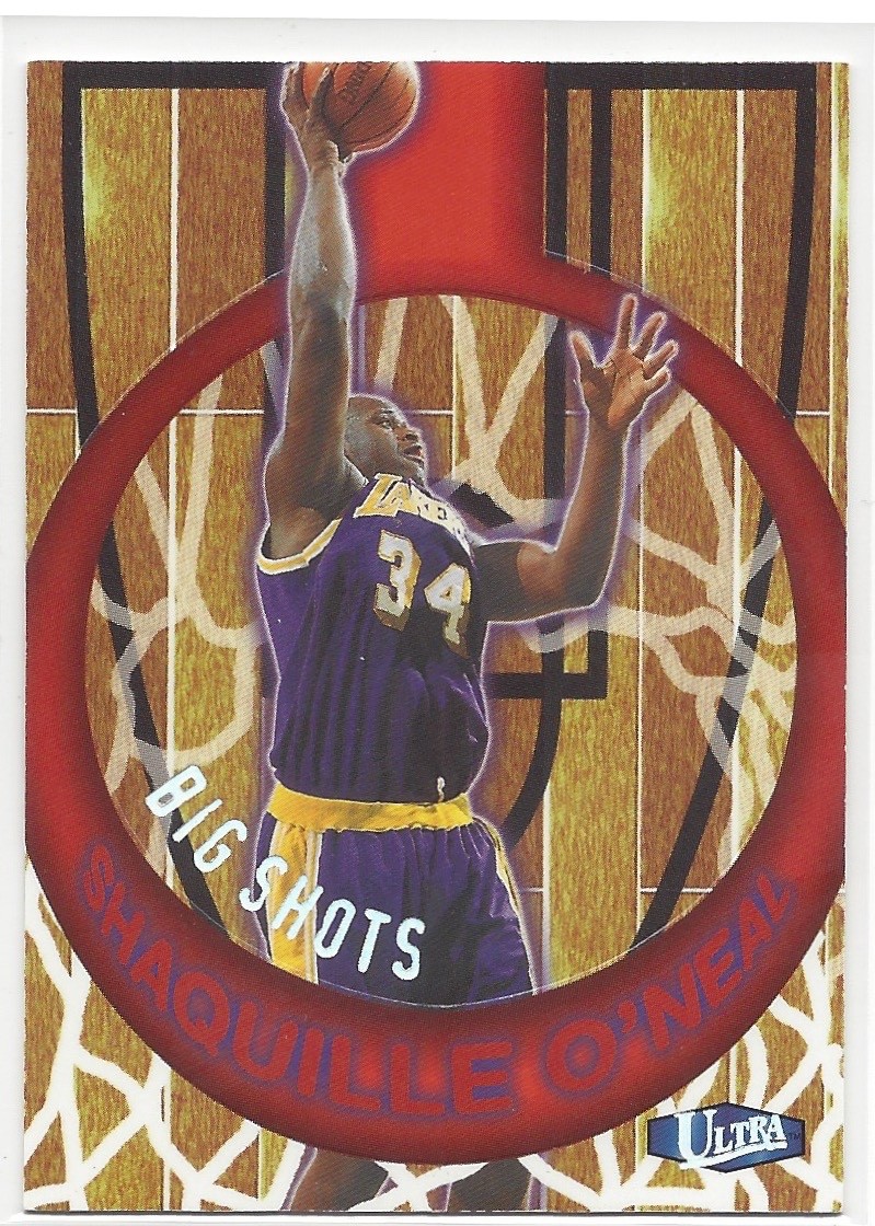 (0133) SHAQUILLE O'NEAL 1997-98 FLEER ULTRA BIG SHOTS EMBOSSED INSERT #3 LAKERS
