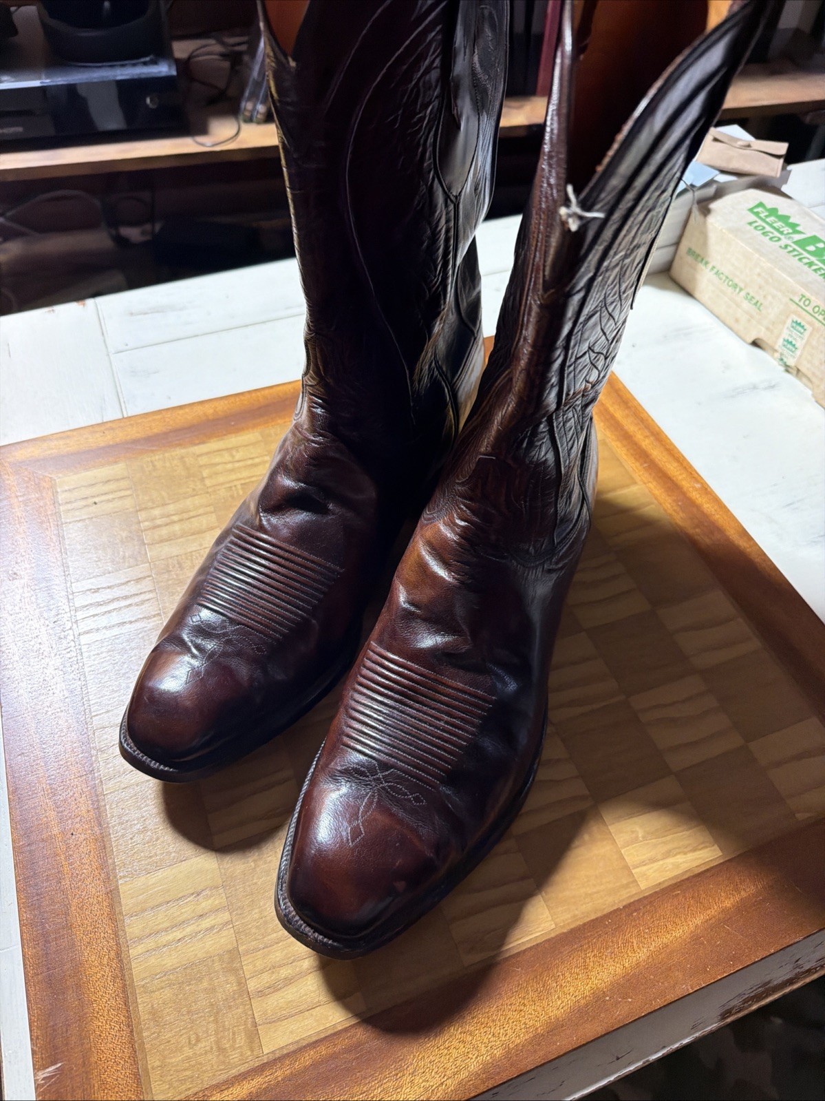 Vintage Lucchese San Antonio 1980 Brown Santini Goat 2083 Size 15-E (CLEAN) Vintage Lucchese San Antonio 1980 Brown Santini Goat 2083 Size 15-E (CLEAN)