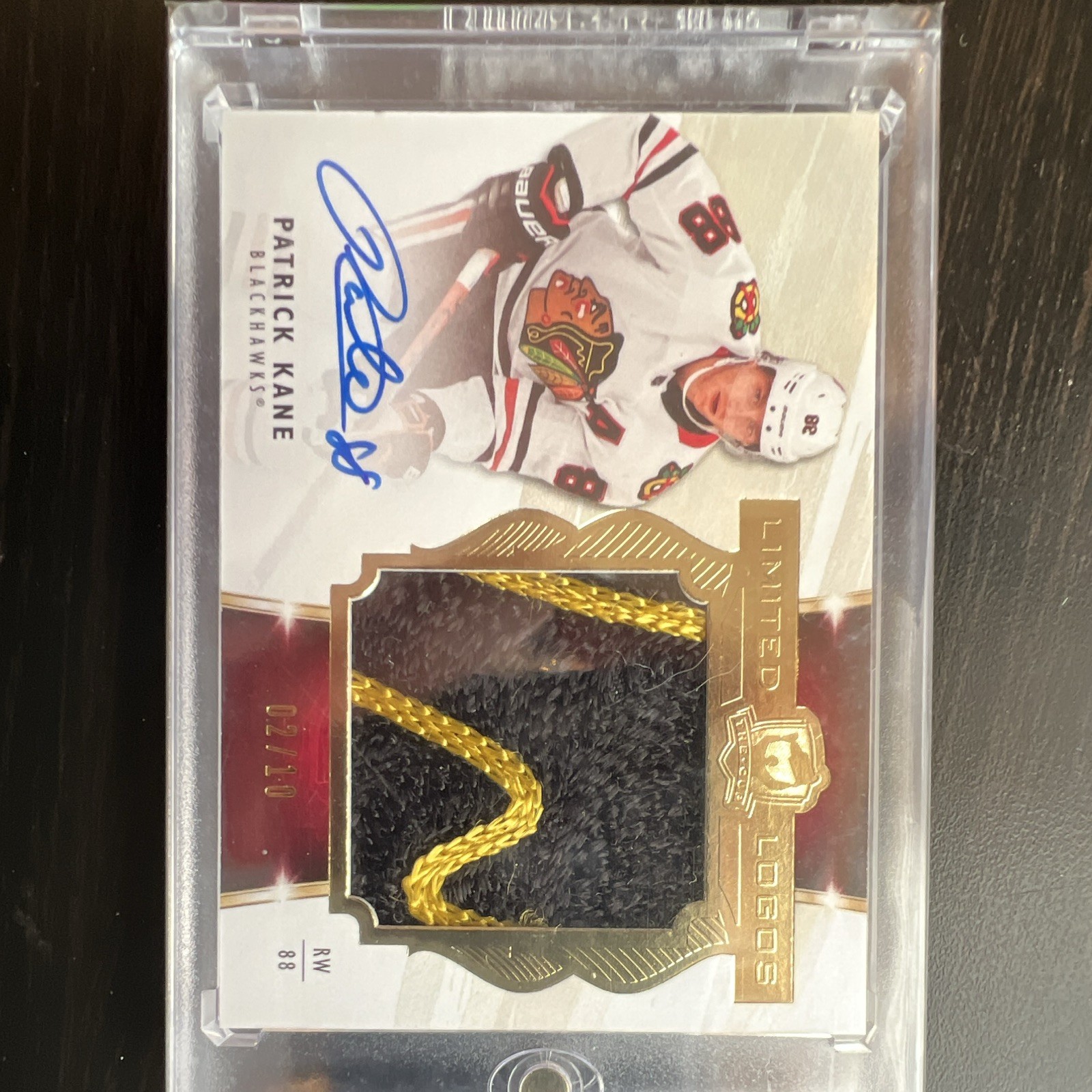 Patrick Kane Signed Patch Card 02/10 Chicago Blackhawks 2019-20 The Cup