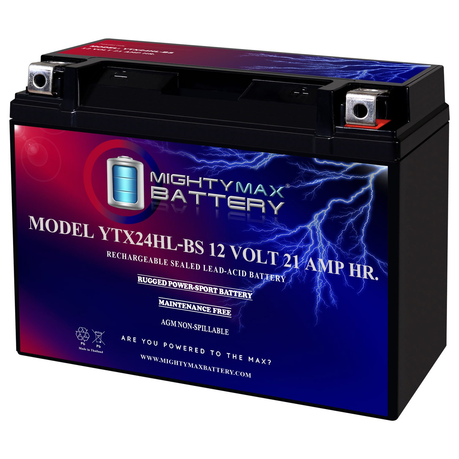 Mighty Max YTX24HL-BS Battery for Yamaha XS1100L Mid. Special 1980-1981