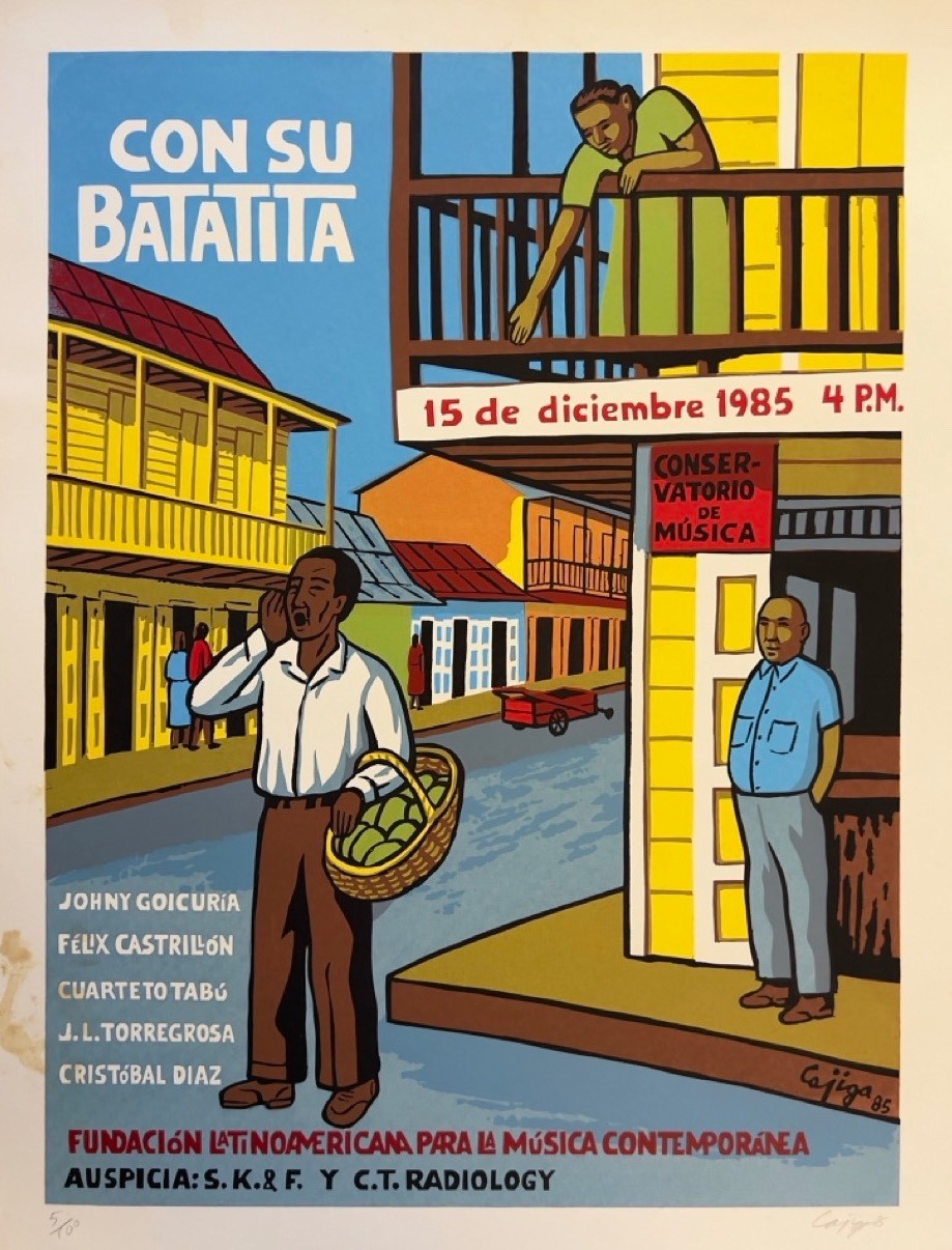 Luis Cajiga, Con Su Batatita 1985 Puerto Rican Music Poster — Caribbean Cultural