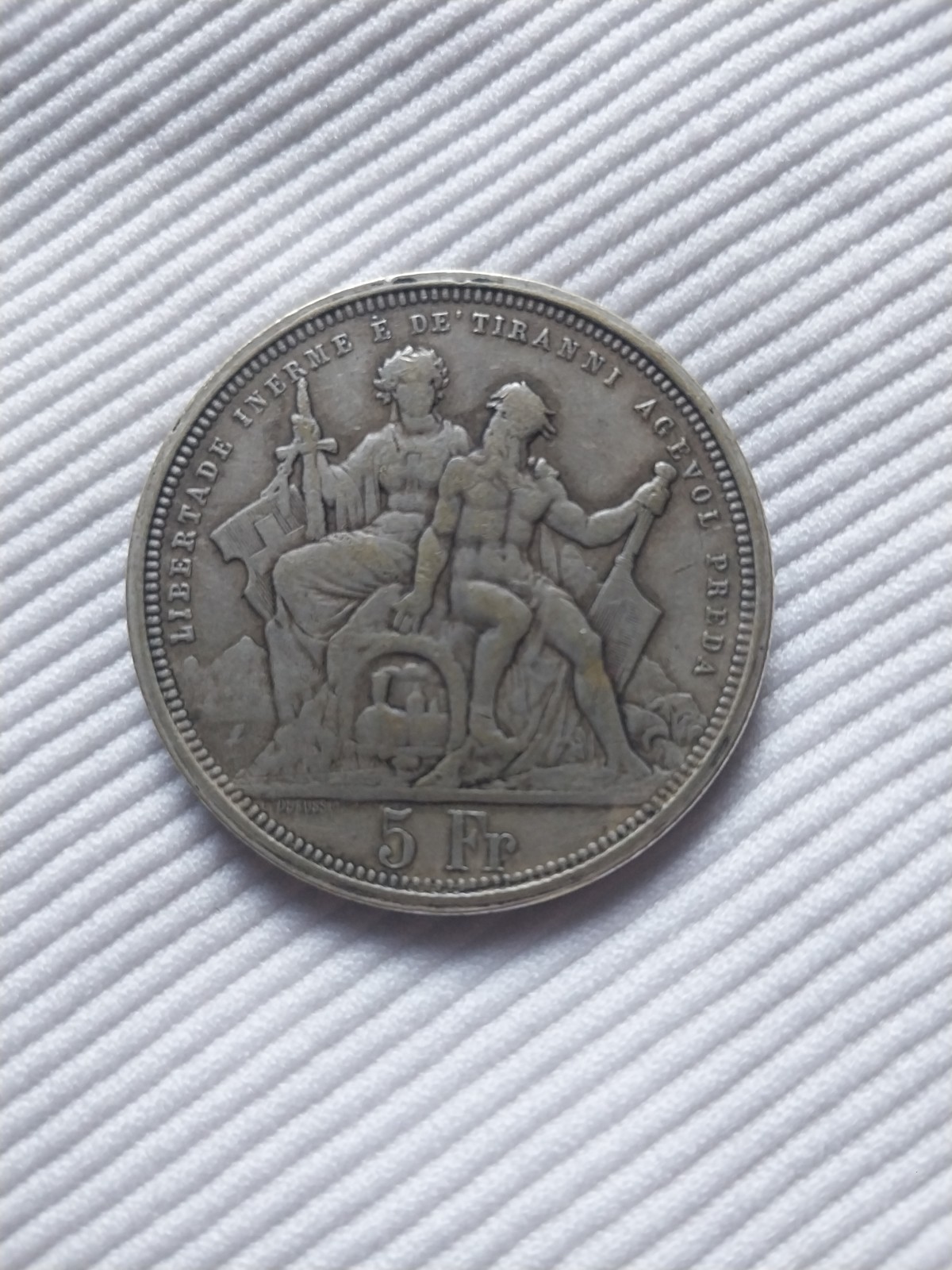 1883 Switzerland Lugano Shooting Festival 5 Francs Silver Coin (JA) 1883 Switzerland Lugano Shooting Festival 5 Francs Silver Coin (JA)