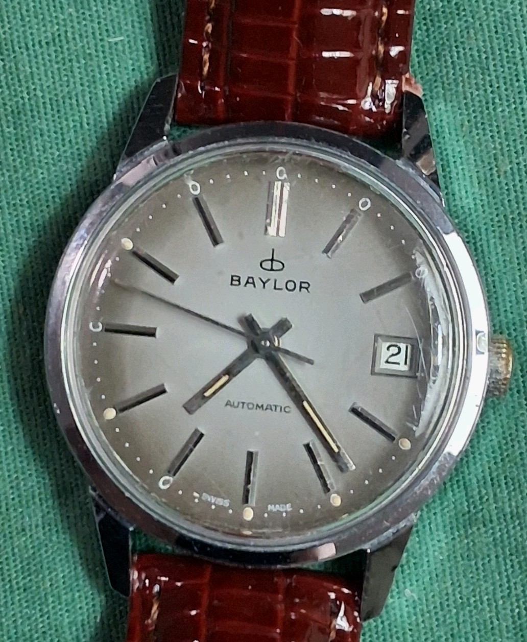 Vintage 1970s Swiss Baylor 17j 34mm Manual Wind Watch Runs Good Vintage 1970s Swiss Baylor 17j 34mm Manual Wind Watch Runs Good