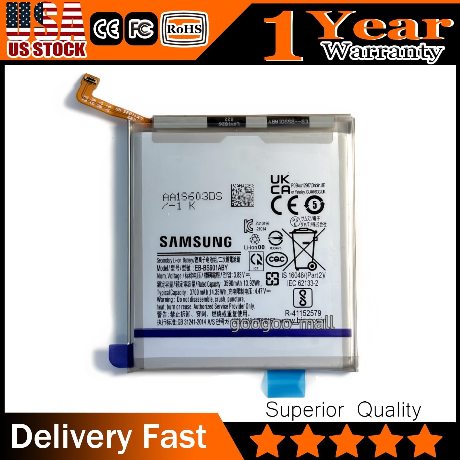 New OEM Original EB-BS901ABY Battery for Samsung Galaxy S22 5G S901 SM-S901U