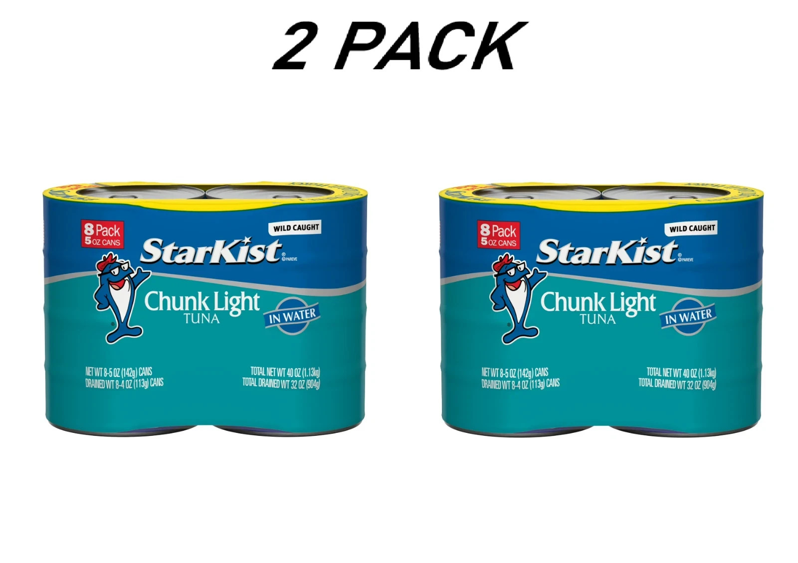 (2 PACK) StarKist Chunk Light Tuna in Water, 5 oz, 8 Cans.