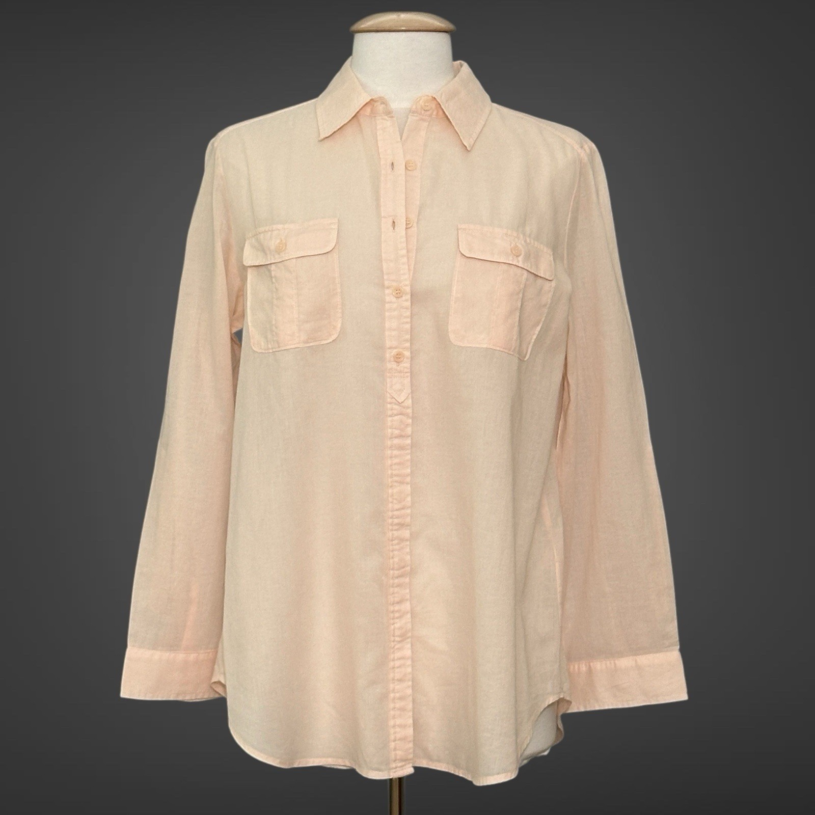 Chicos Womens Top 1 M Pale Pink Sheer Lightweight Soft Girl Airy Pastel Coastal