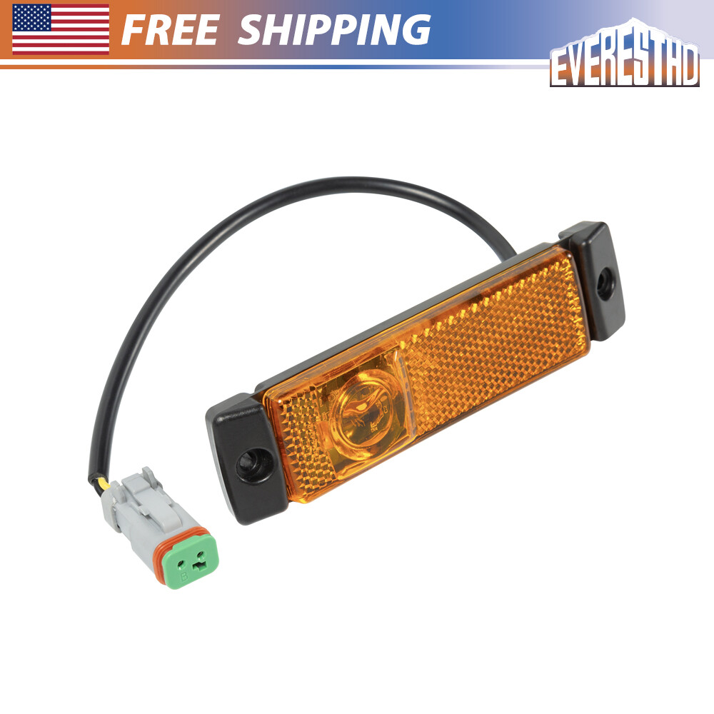 Bulk 20Pcs-Fit For Kenworth T880 2014-up Amber Side Lamp Marker Light LED
