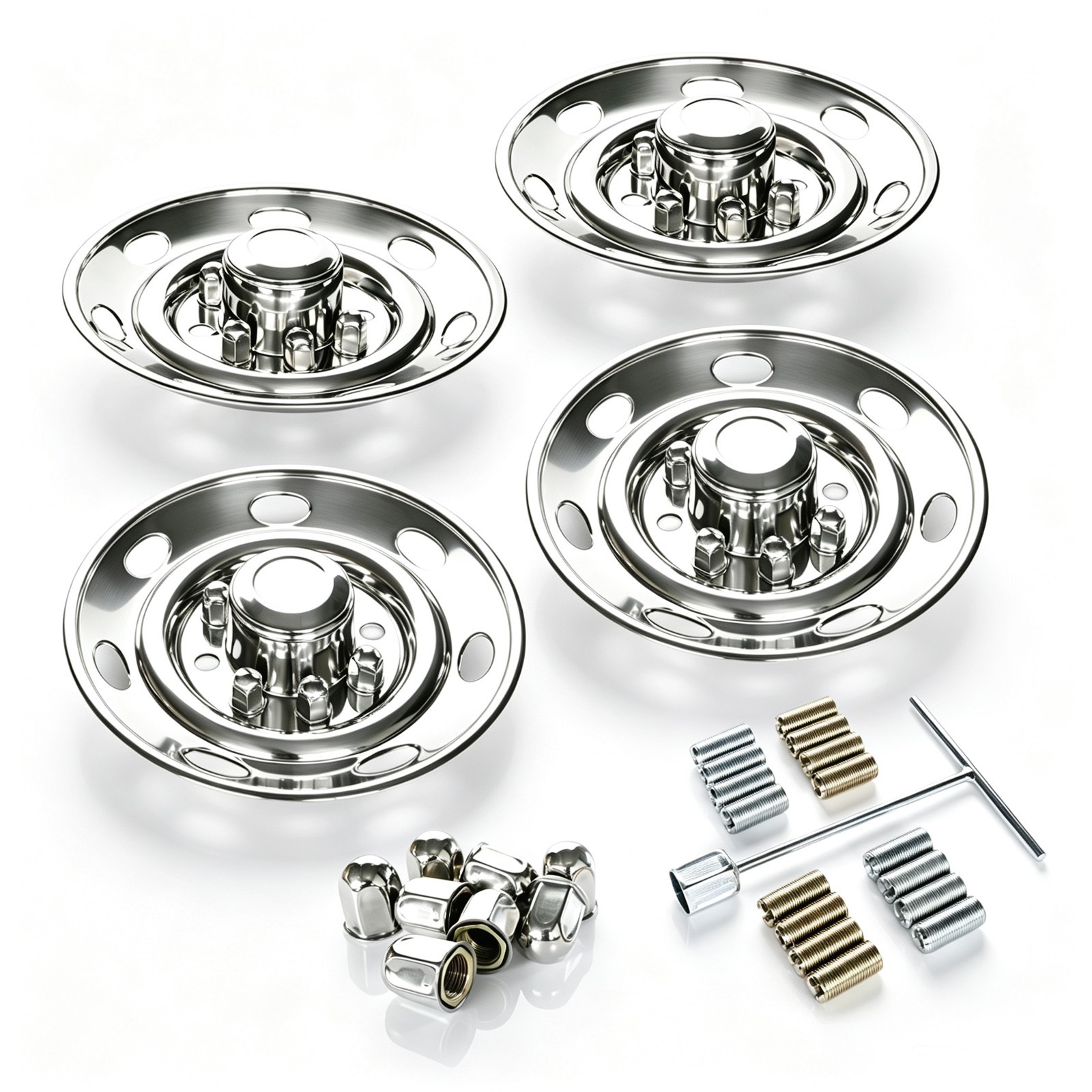 16\'\'  7 Holes 8 Lug Stainless Steel Wheel Simulator Kit for Single Wheel Trailer