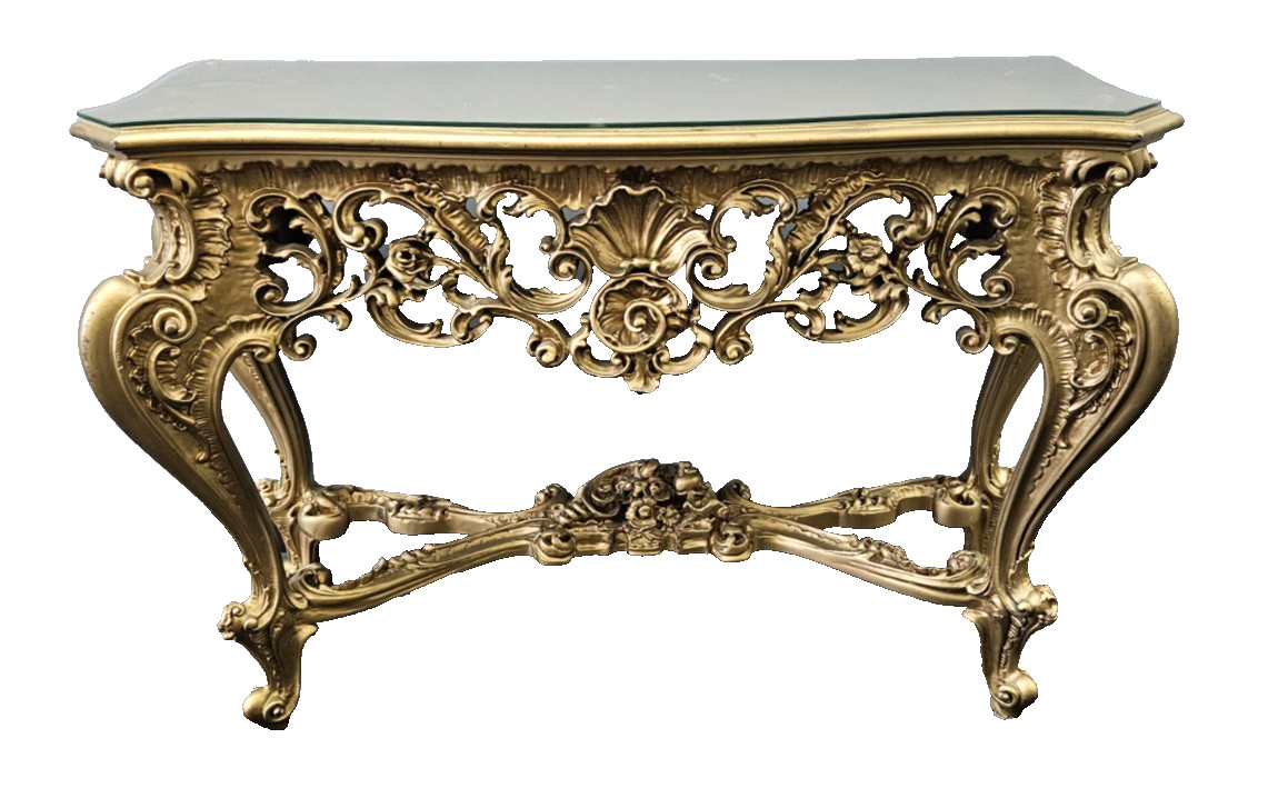 Vintage Hollywood Regency Gold Giltwood Ornate Baroque Rococo 48