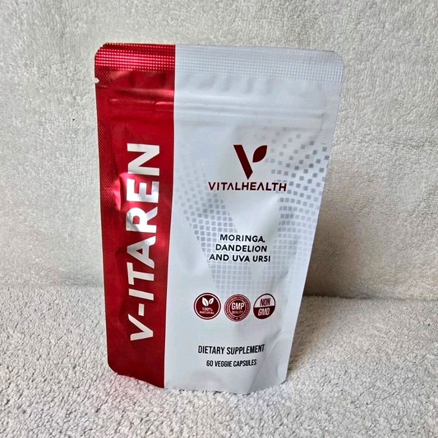 VitalHealth V-ITAREN Moringa Dandelion Hibiscus Supplement 60 Caps Non-GMO