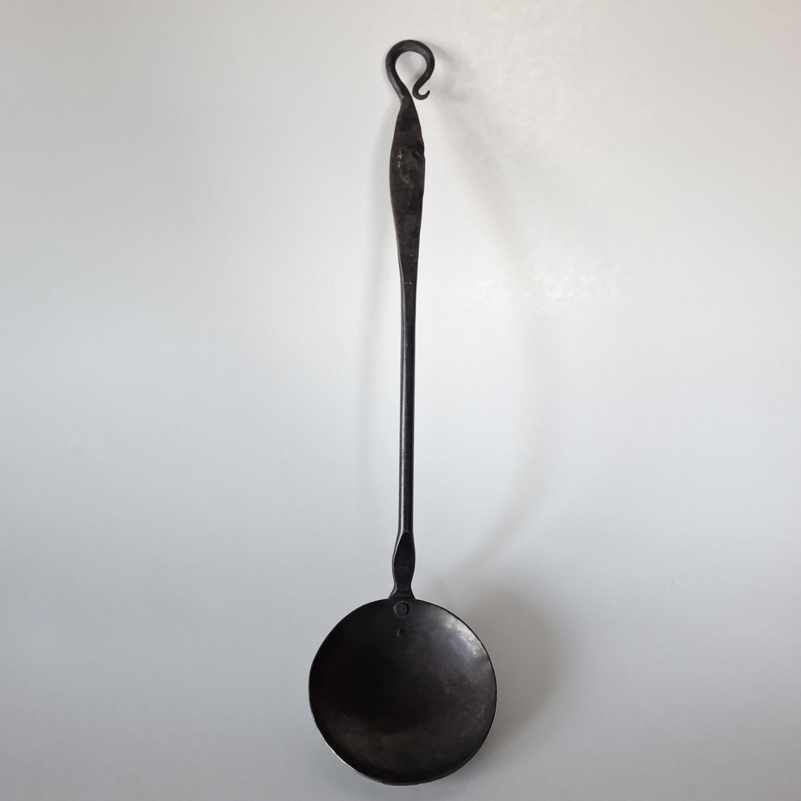 Hand-forged Pennsylvania hearth ladle egg Spoon (approx. 1820–1860) Wrought Iron