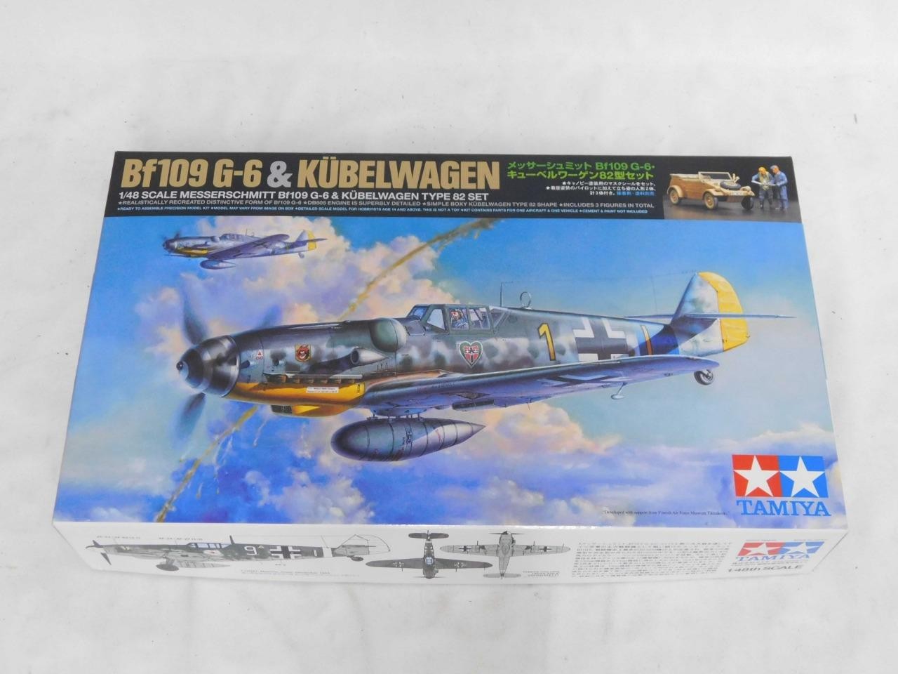 1/48 Tamiya BF109 G-6 & Kubelwagen & Mask Resin Wheel Quinta Cockpit Model Kit