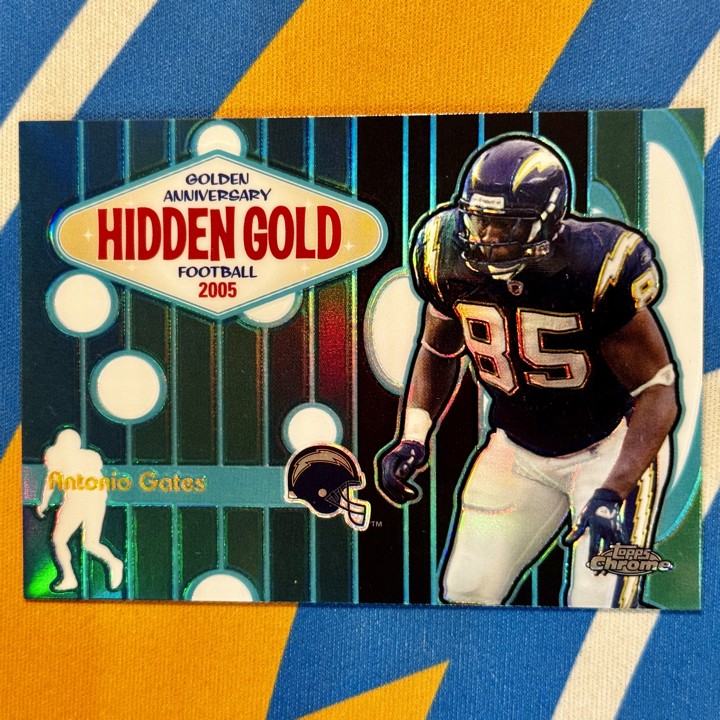 Antonio Gates 2005 Topps Chrome Hidden Gold #HG13 Refractor Jersey #’d /100 RC