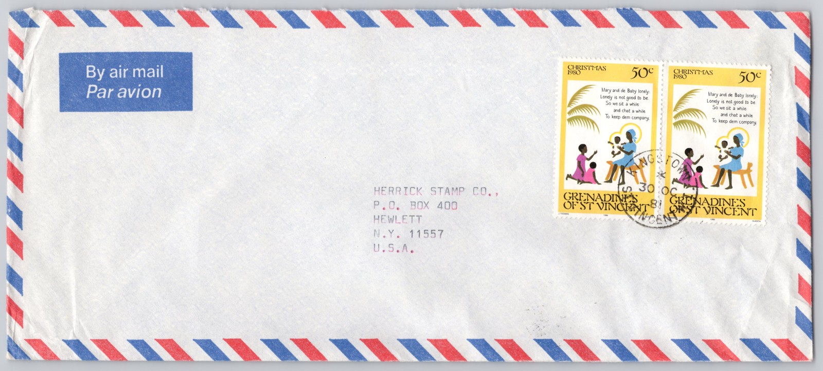 Kingstown, St. Vincent — GPO airmail cover, Philatelic Services, — 1980
