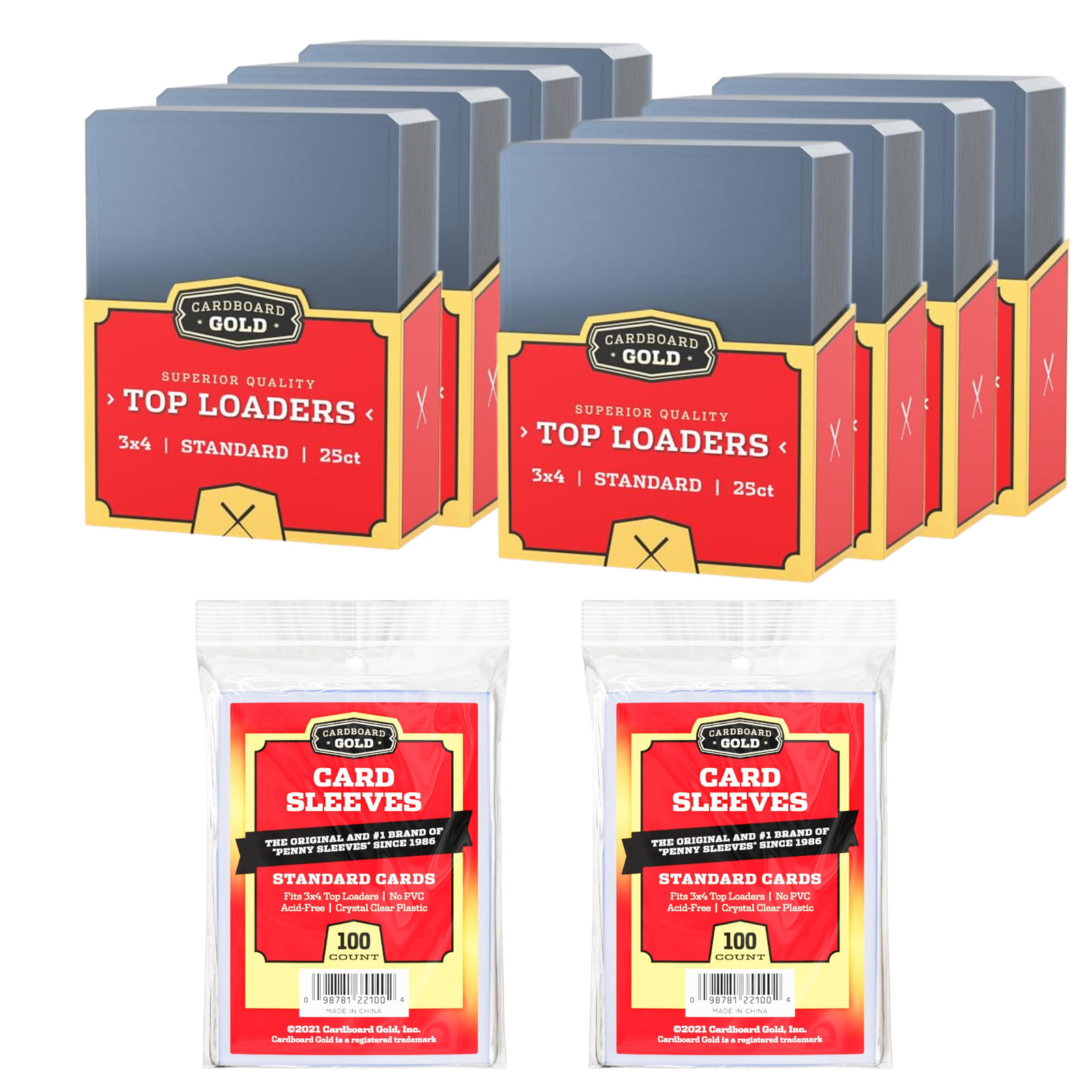 200ct Ultra CBG Pro Premium Sports Card Toploaders Topload Plus 200 Soft Sleeves