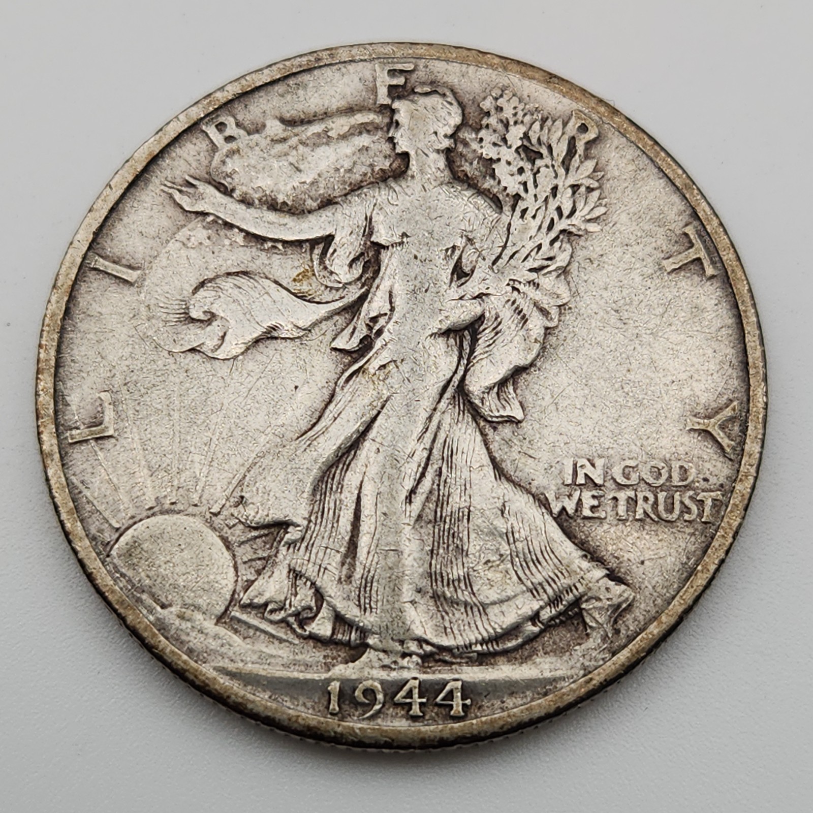1944 D Walking Liberty Half Dollar 50c 90% Silver Denver Mint WL-44Ahx 1944 D Walking Liberty Half Dollar 50c 90% Silver Denver Mint WL-44Ahx