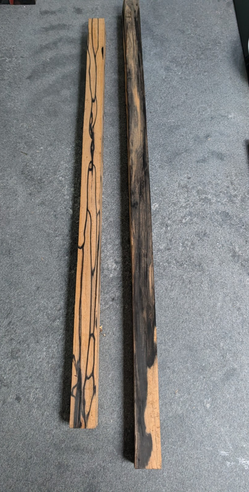 Black and White Ebony Turning Blanks 1.5x1.5x40 and 1.5x1.5x35 BWE57 BWE62
