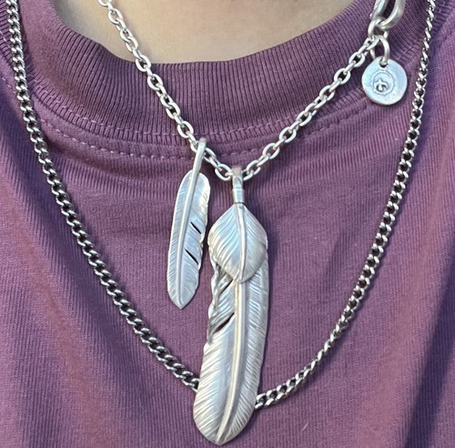 GORO’S SETUP CHAIN WITH EAGLE HOOK - XL & LARGE FEATHER - SUN IN METAL AUTHENTIC