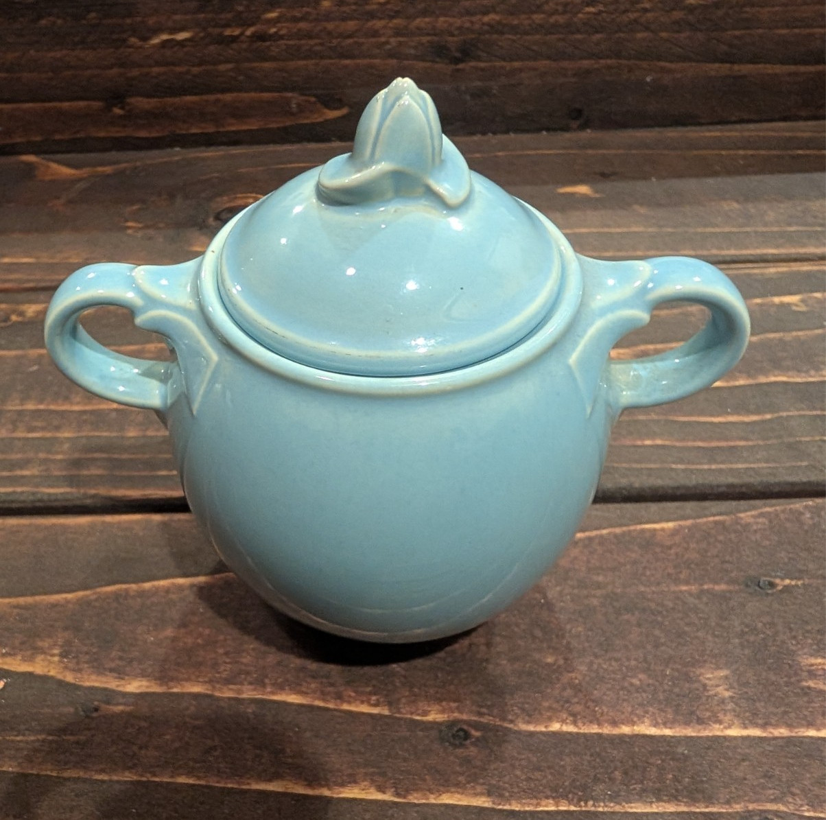 Vintage T.S. & T Lu-Ray Pastels Windsor Blue Covered Suger Bowl w/lid USA Vintage T.S. & T Lu-Ray Pastels Windsor Blue Covered Suger Bowl w/lid USA