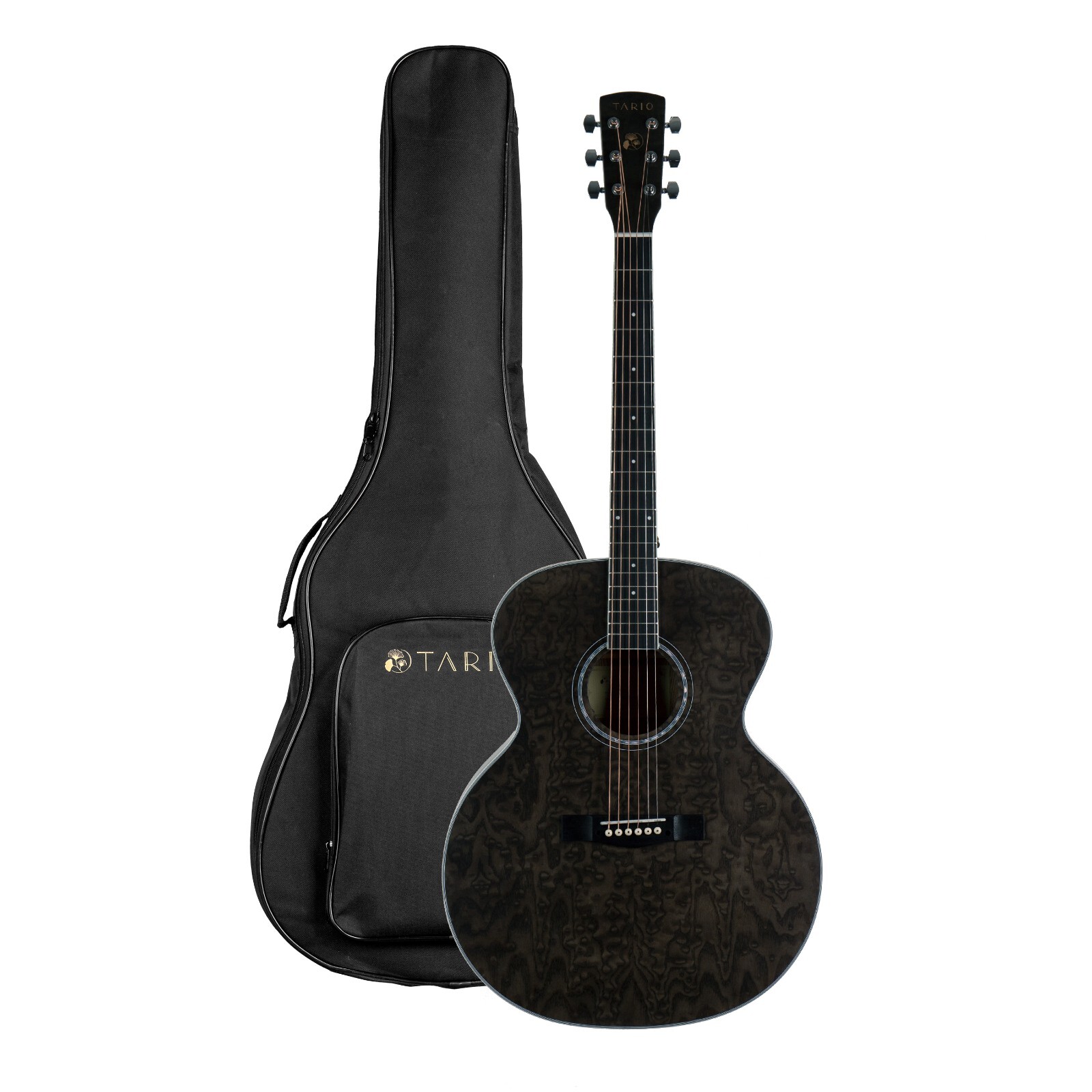 TARIO 41\'\' Antique Jumbo Body Acoustic Guitar Curly Ash body Okoume Neck TARIO 41\'\' Antique Jumbo Body Acoustic Guitar Curly Ash body Okoume Neck