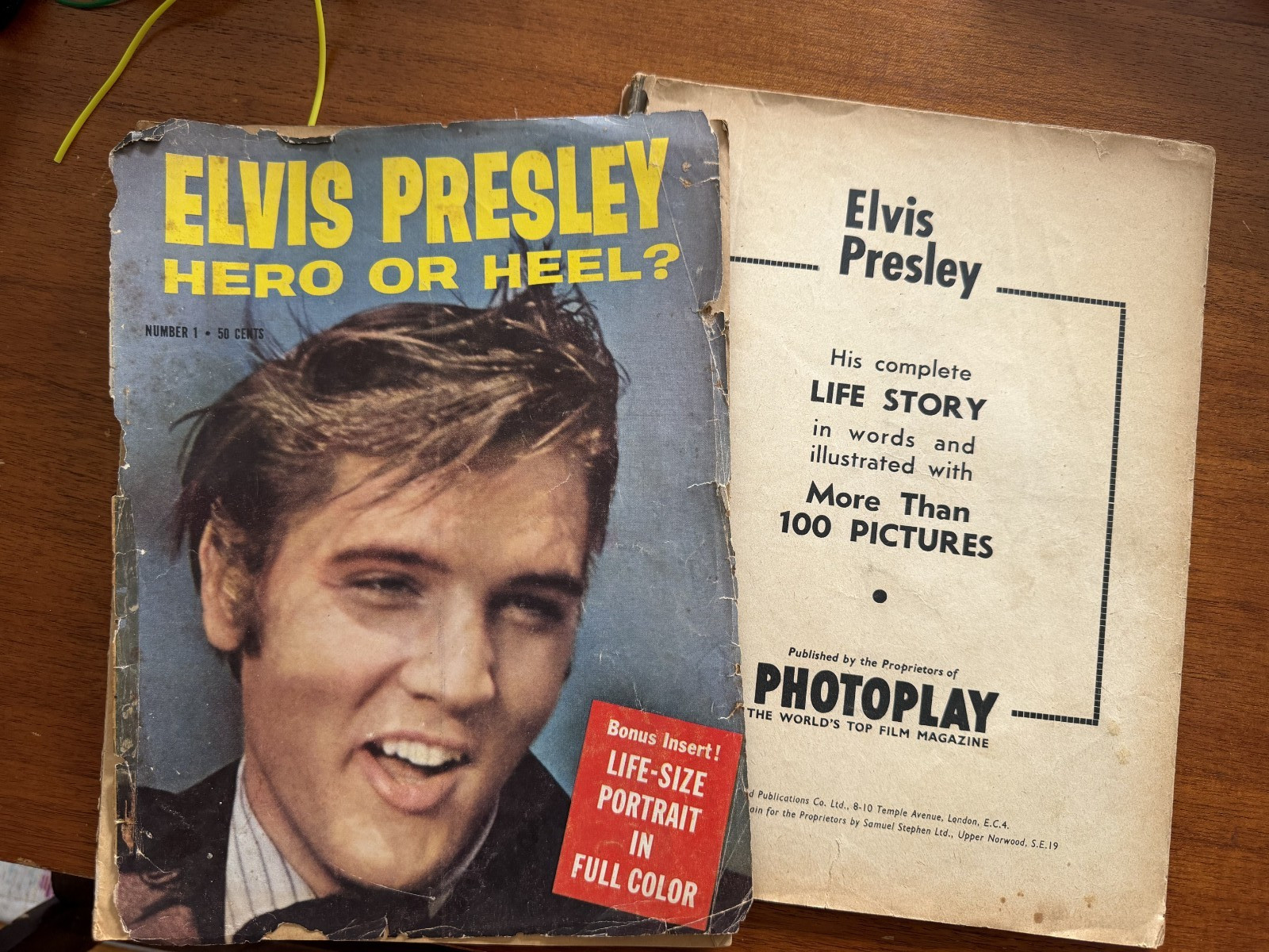 VINTAGE 1957 ELVIS PRESLEY Teen Magazine Hero Or Heel W/ Bonus Poster WOW