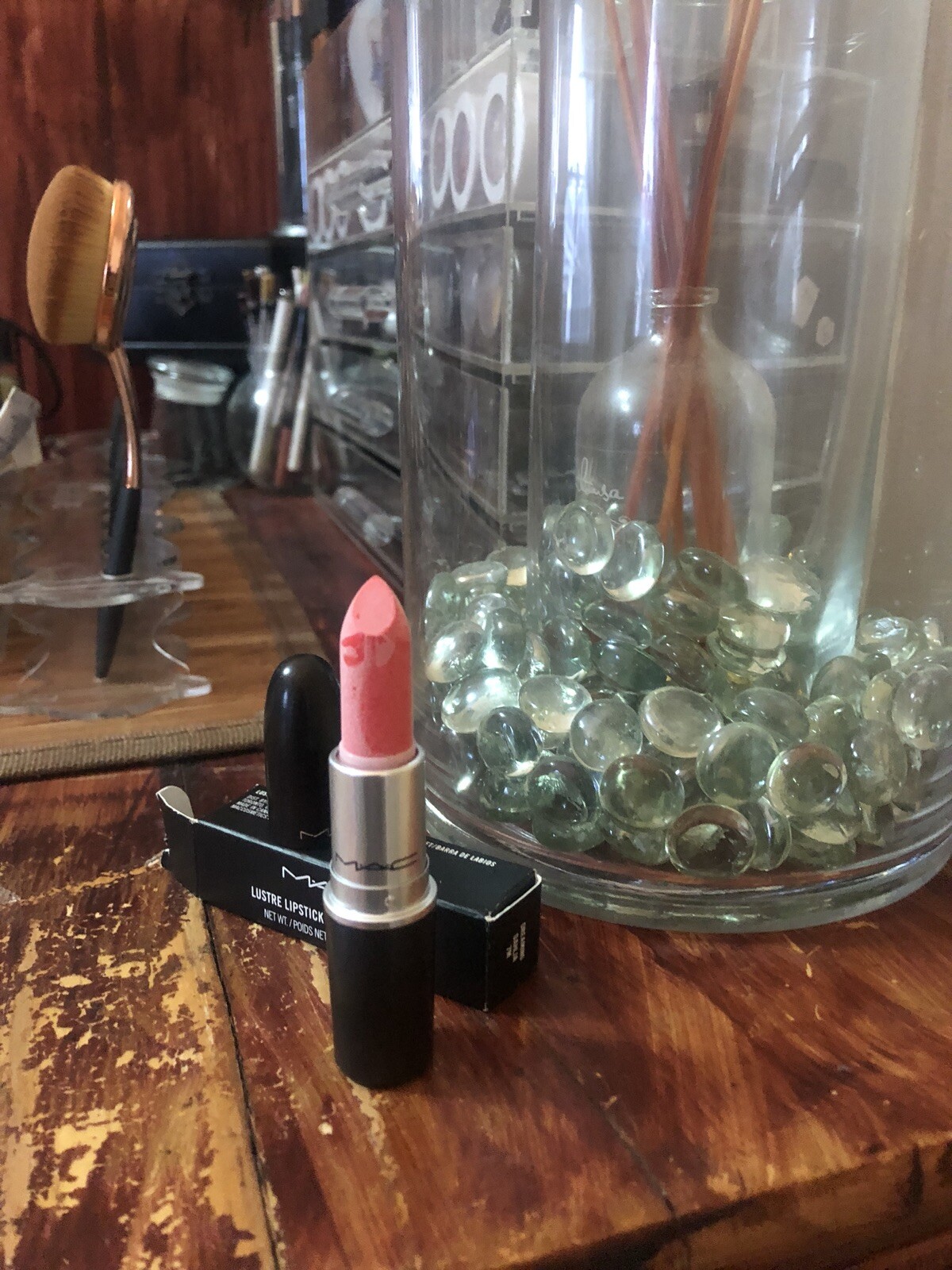 M.A.C Lustre Lipstick Rouge Dreaming Dahlia 0.1oz Limited Edition New In Box