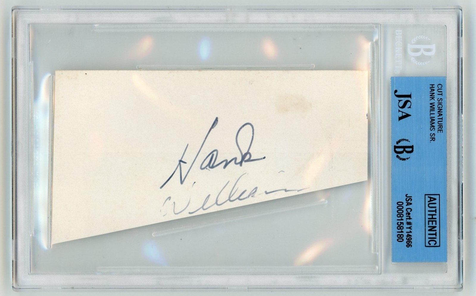 Hank Williams Sr. ~ Signed Autographed Authentic Signature ~ JSA + BAS Encased