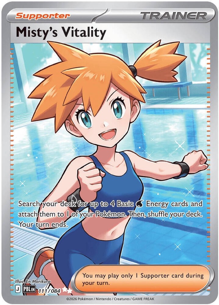Misty\'s Vitality 111/084 Ultra Rare Pitch Black Pokemon Holo Near Mint