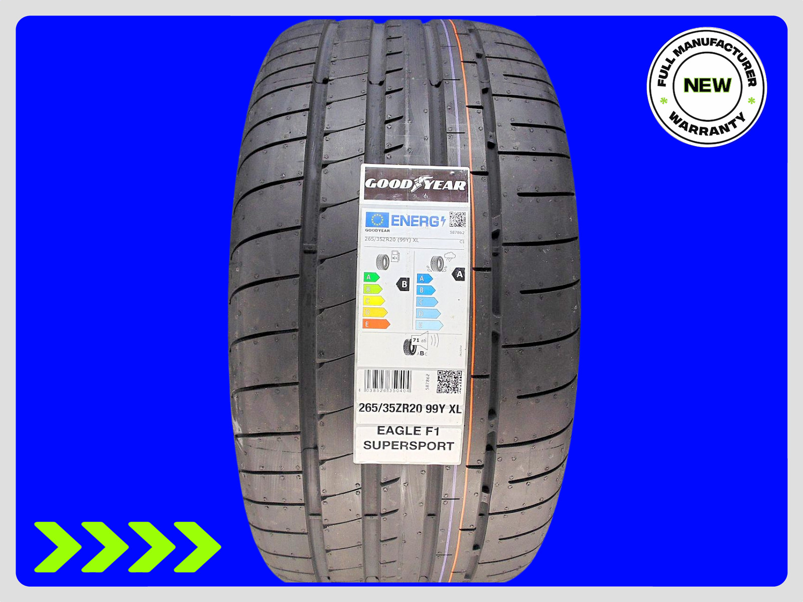 1 Brand New Goodyear Eagle F1 Super Sport Mgt Xl 265/35ZR20 Tire 99Y 2653520