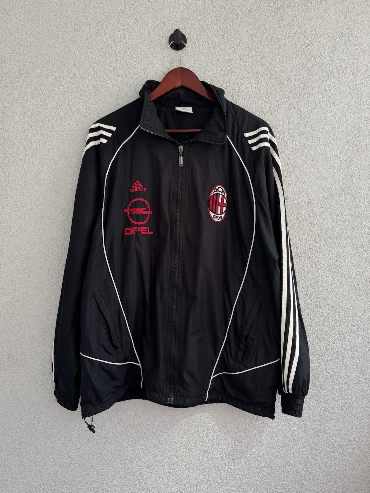 Adidas AC Milan Opel Windbreaker Black Vintage 2000s Football Soccer Adidas AC Milan Opel Windbreaker Black Vintage 2000s Football Soccer