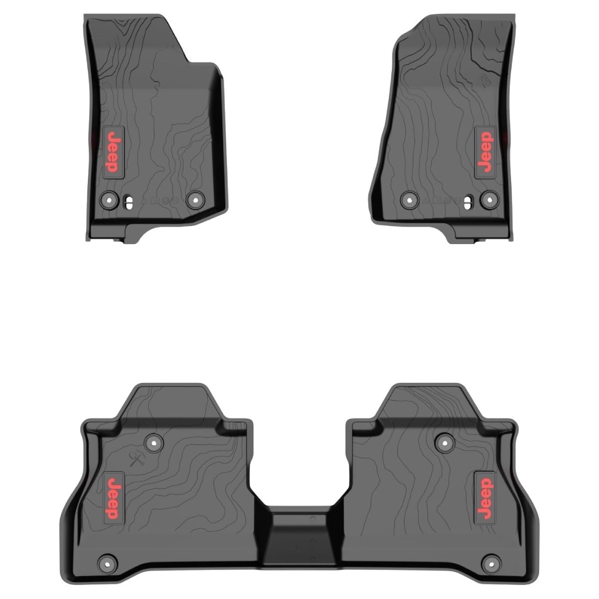 Mopar 82215626AB Jeep Gladiator Front & Rear Complete Set of 4 Rubber Floor Mats