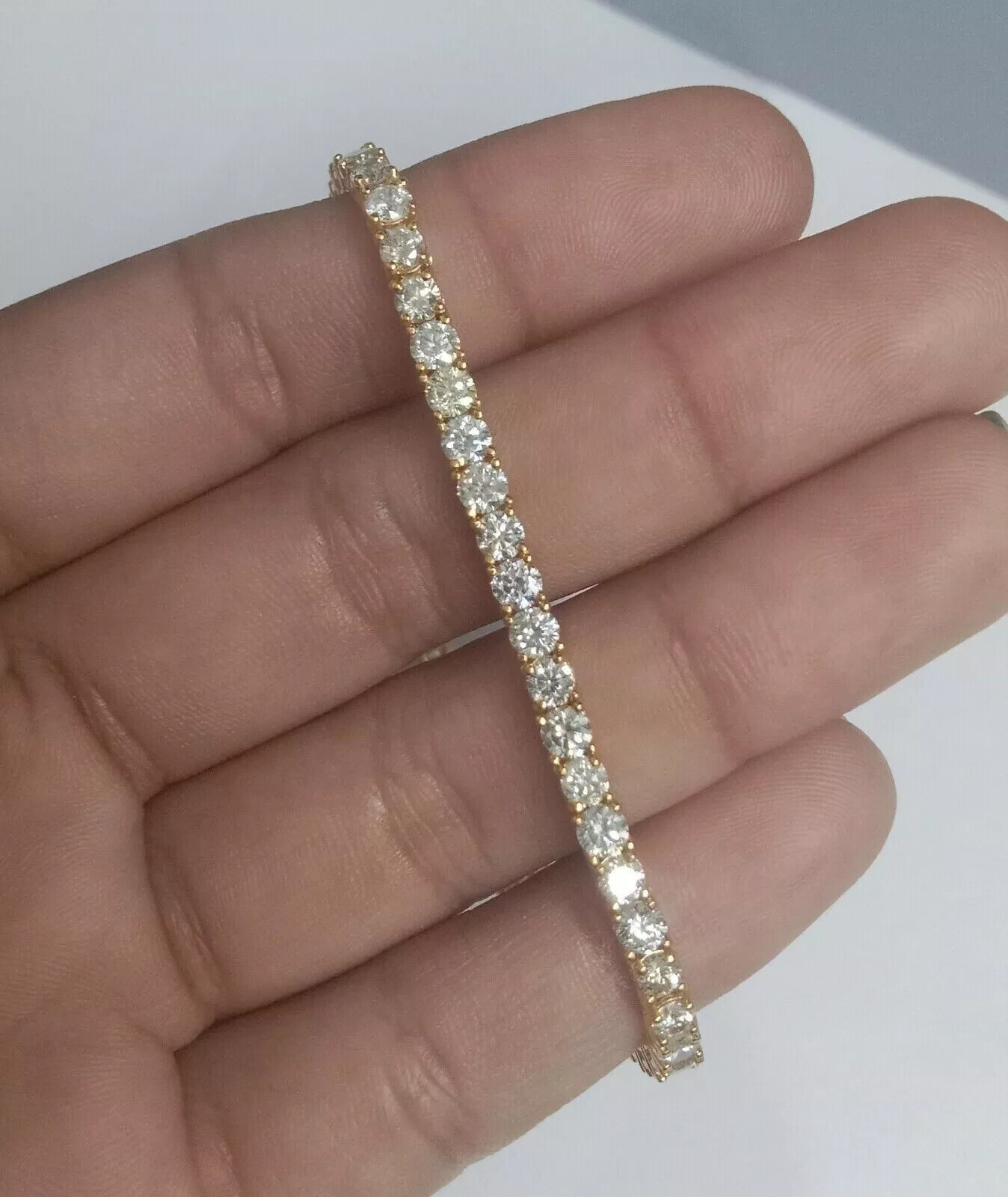 11Ct Round Cut Lab Created Diamond Tennis Bracelet 7.5\