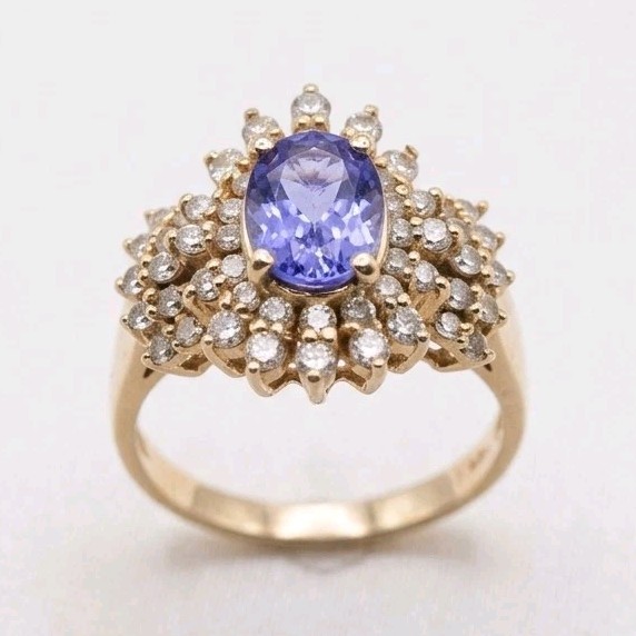 Effy 14k Tazanite Diamond Vintage Stamped BH Effy 14k Tazanite Diamond Vintage Stamped BH